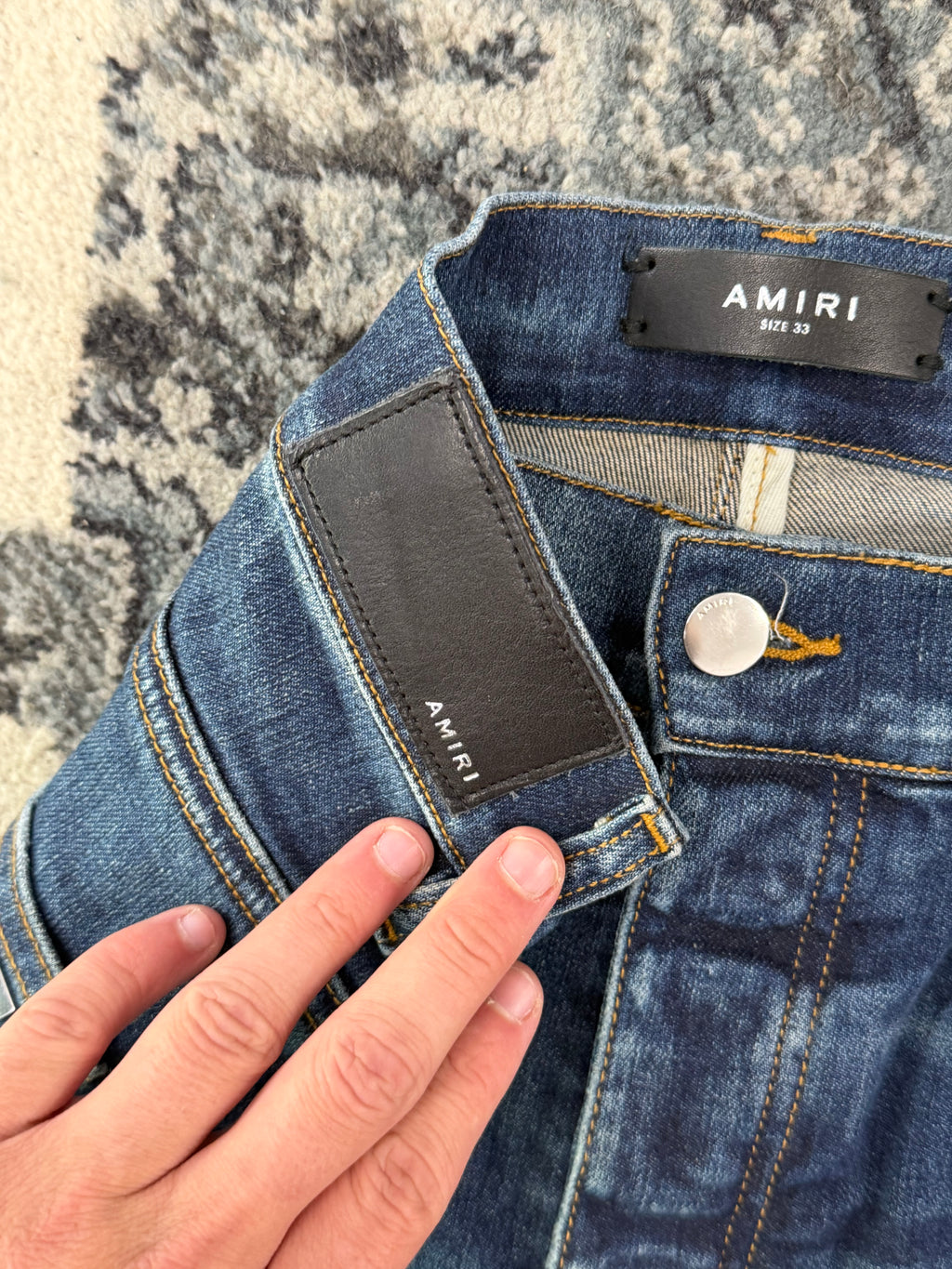 AMIRI red bandana mx1 jeans indigo 33 U
