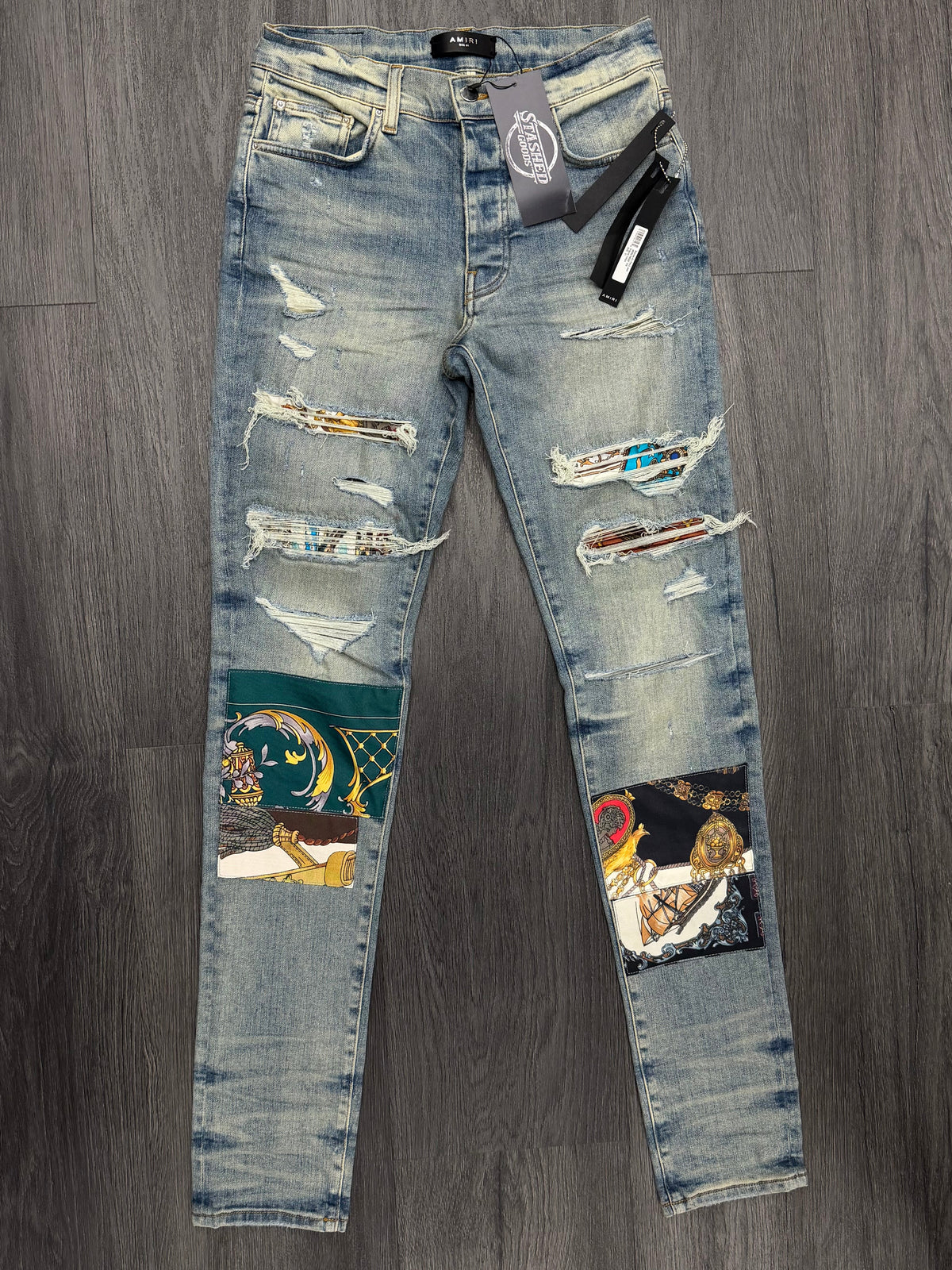 AMIRI scarve patch jeans indigo 31 DSWT