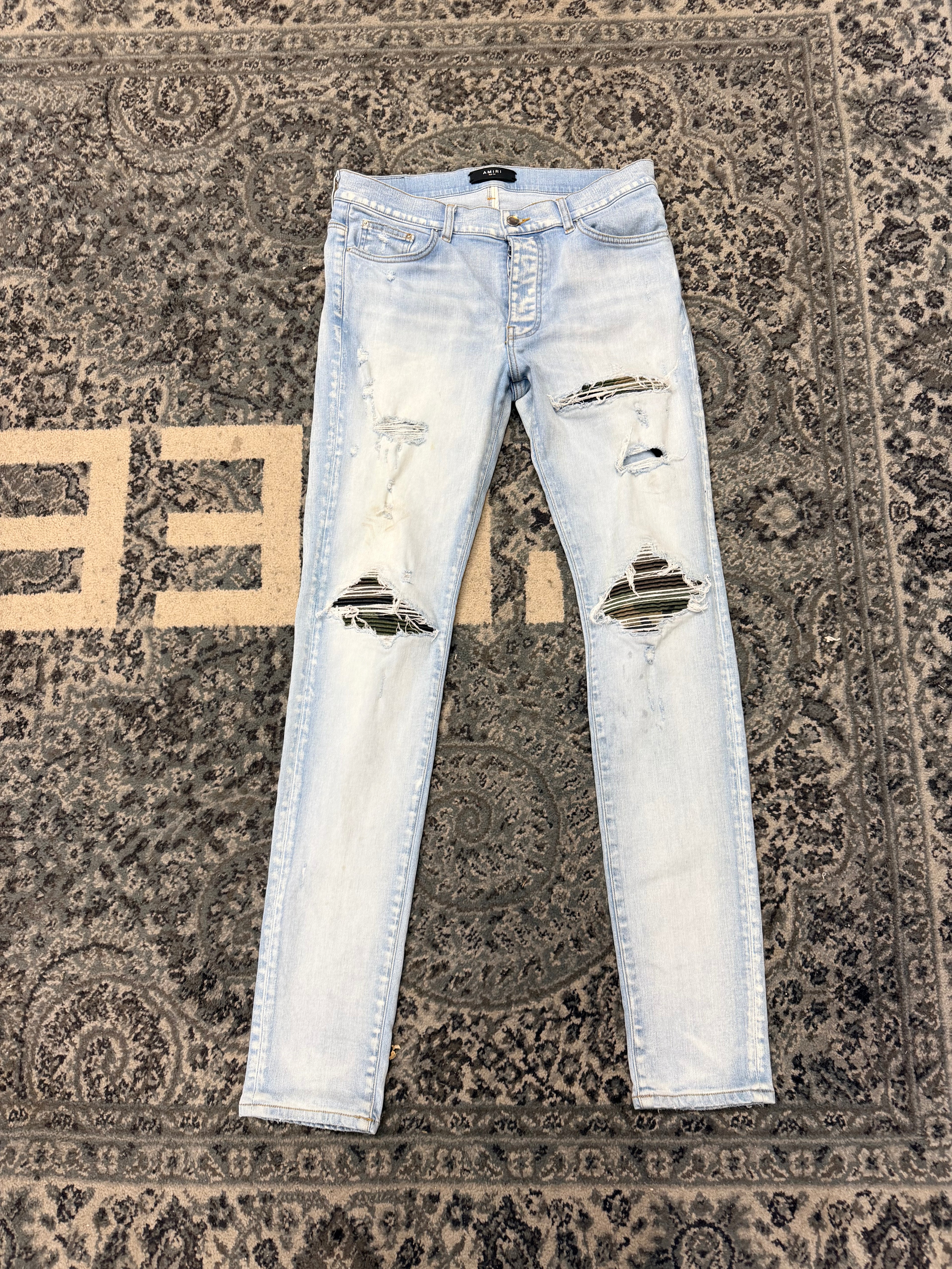 AMIRI camo patch mx1 jeans indigo 34 U
