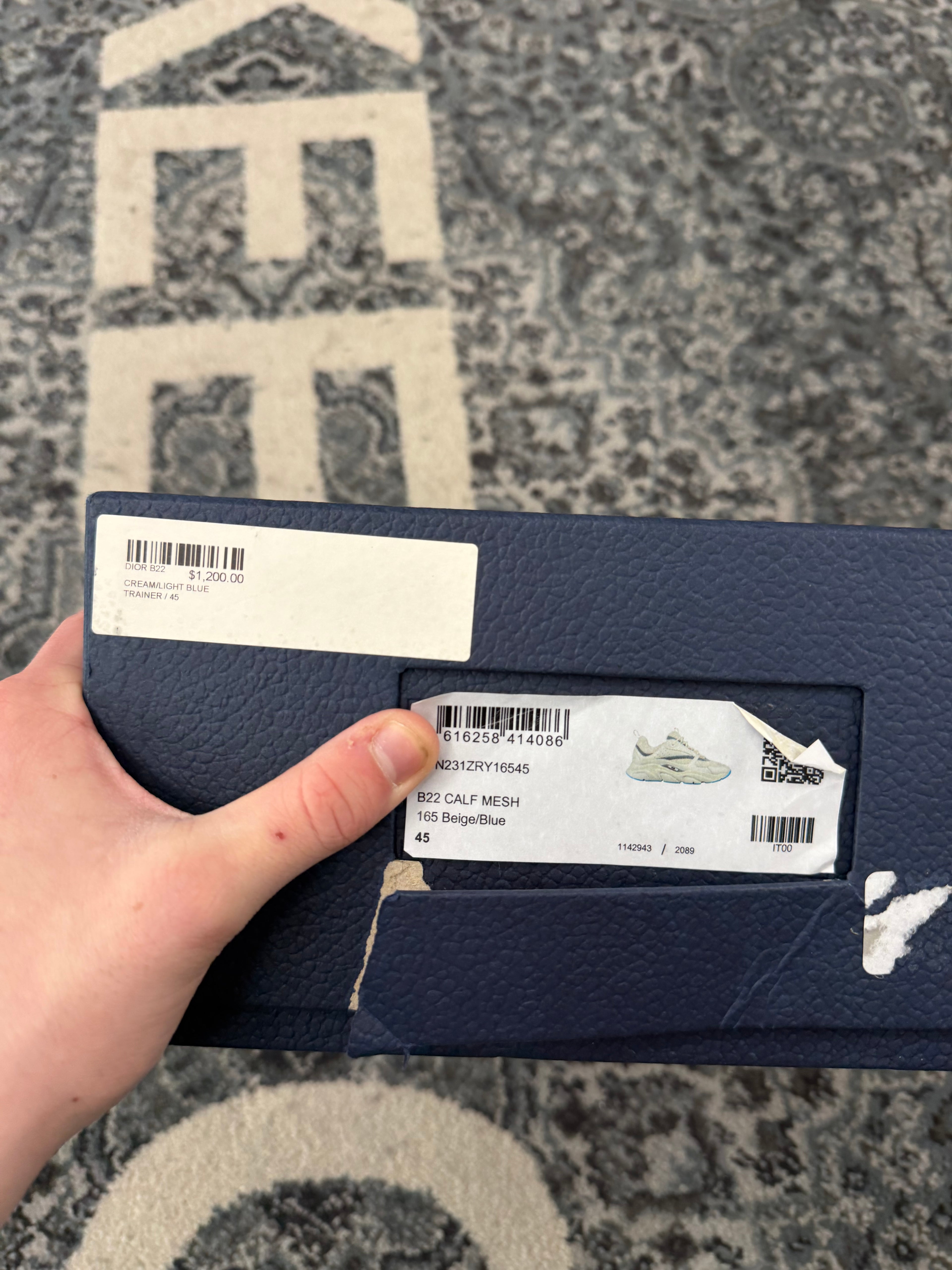 DIOR B22 crème/blue runners 45 (12M) OG ALL DS