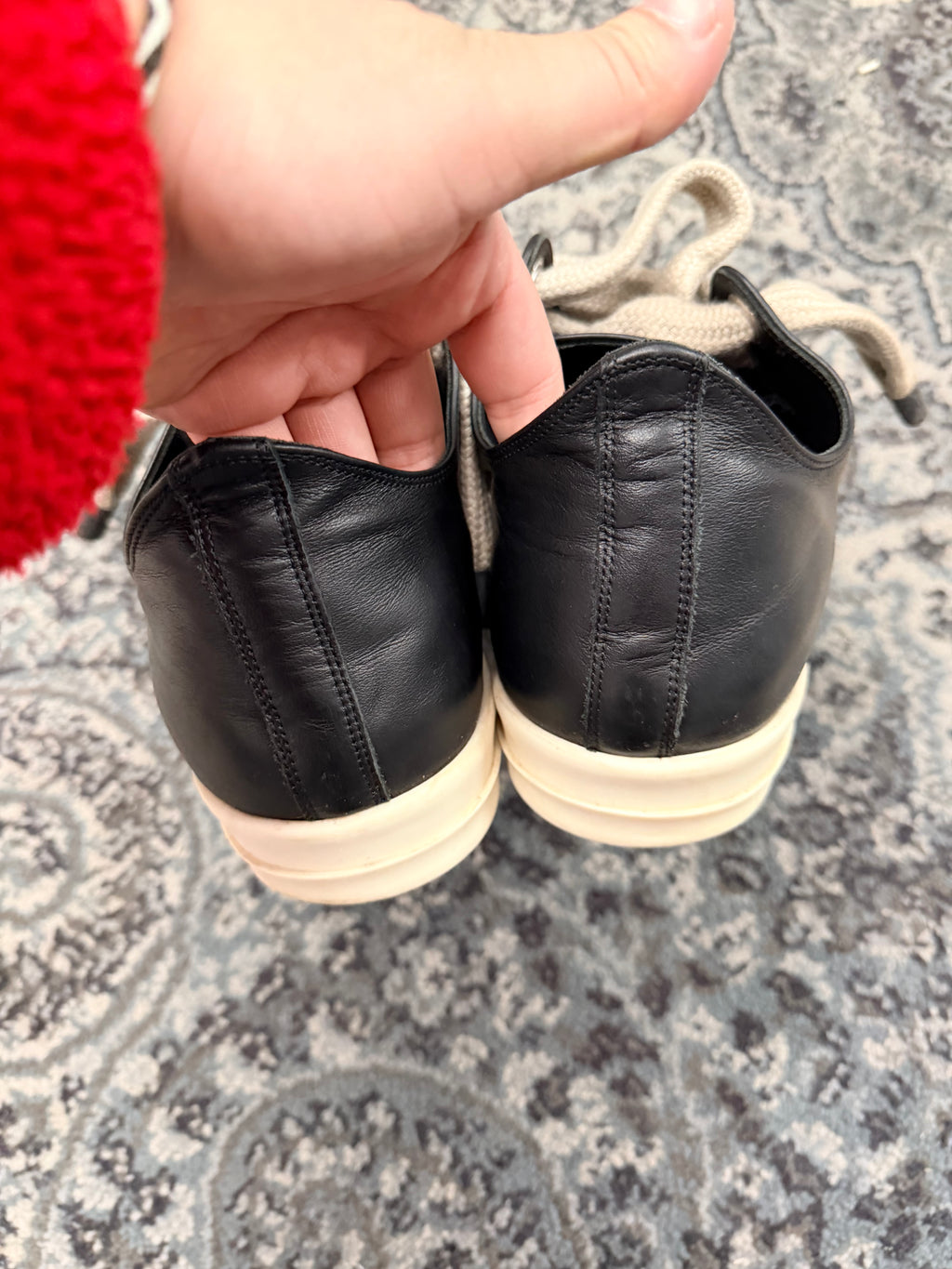 RICK OWENS jumbo lace lowtops black 44 NB U