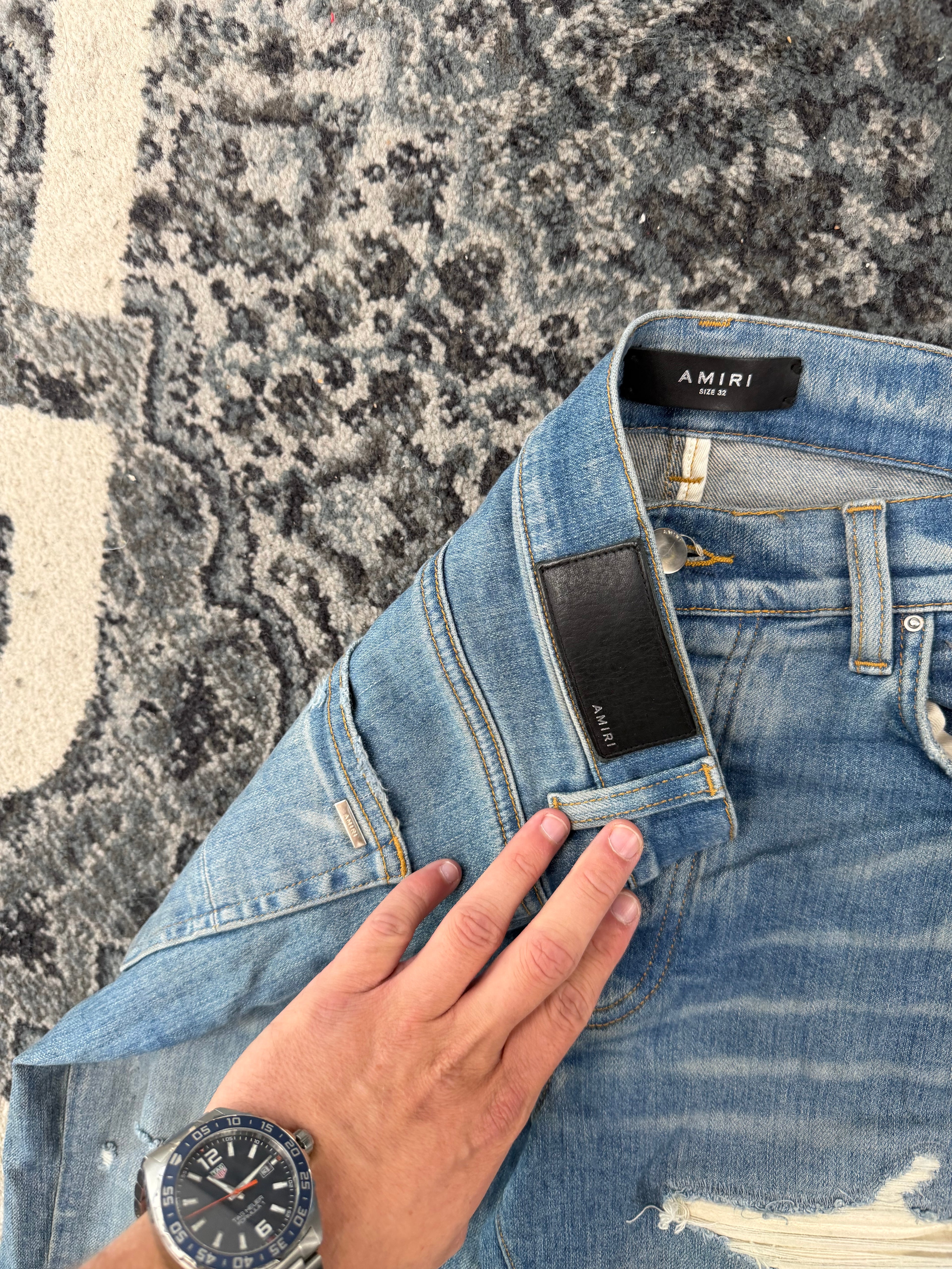 AMIRI white patch mx1 jeans indigo 32 U