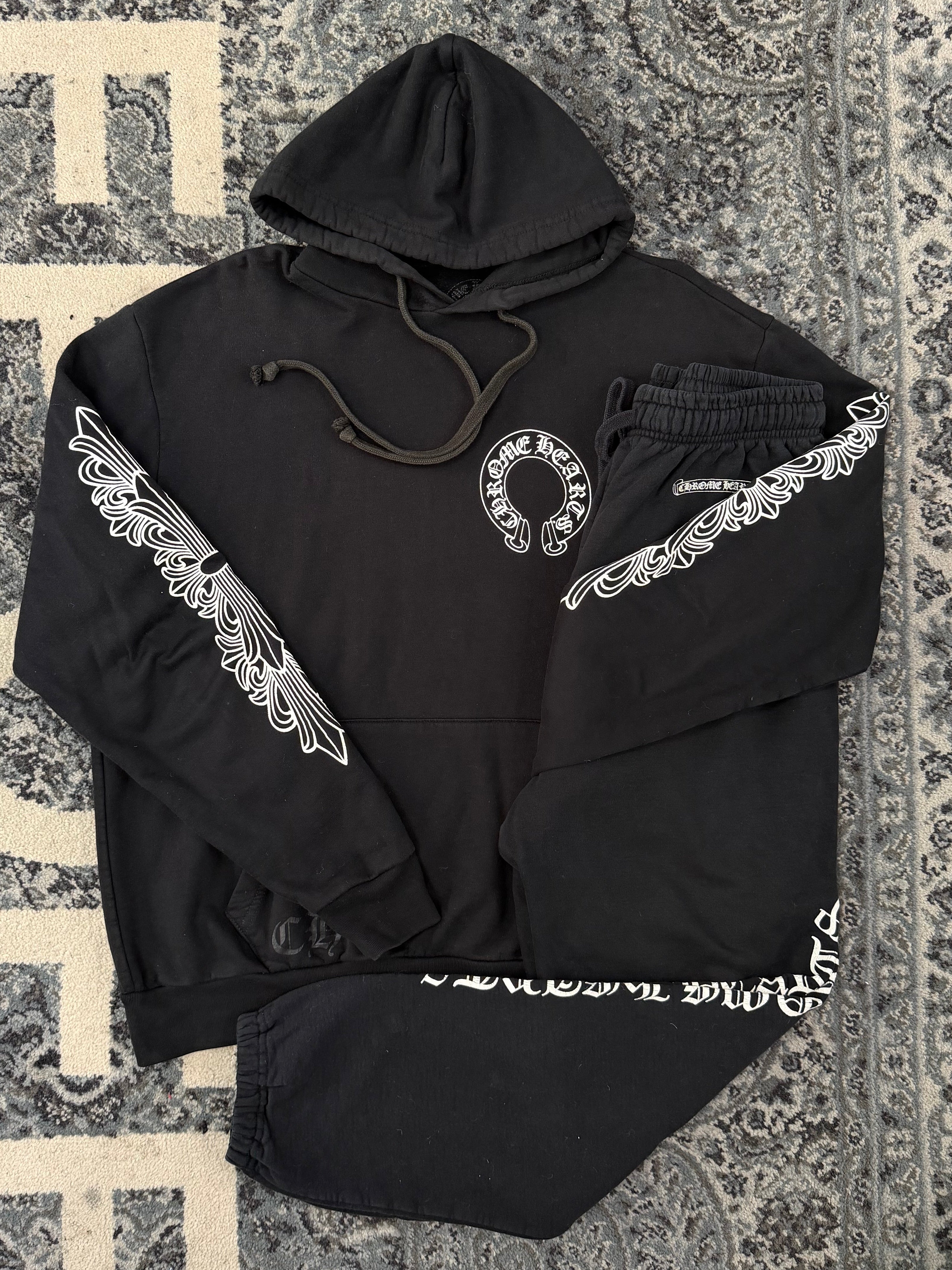 CHROME HEARTS floral sweatsuit black L U