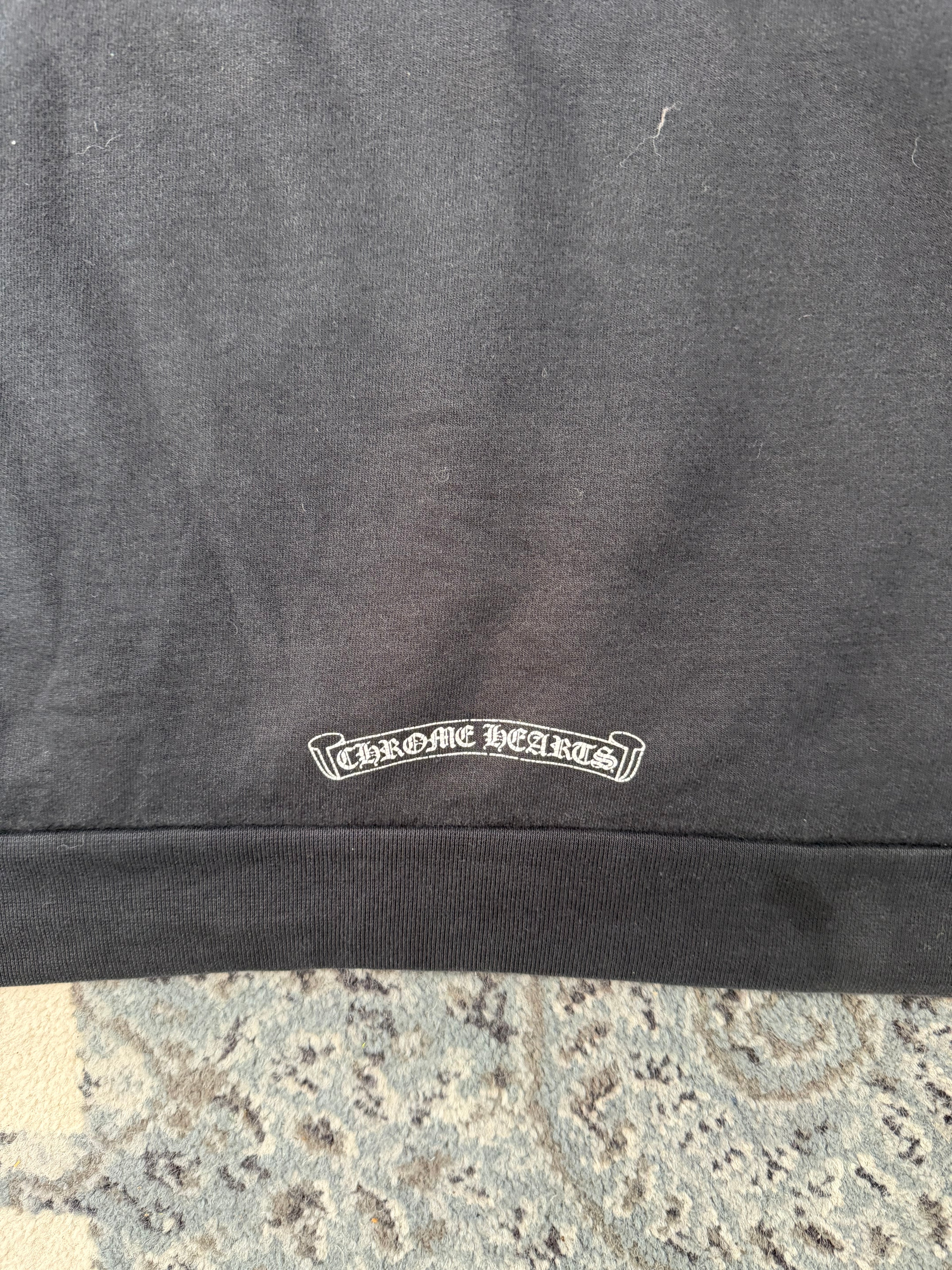 CHROME HEARTS floral horseshoe hoodie black L U