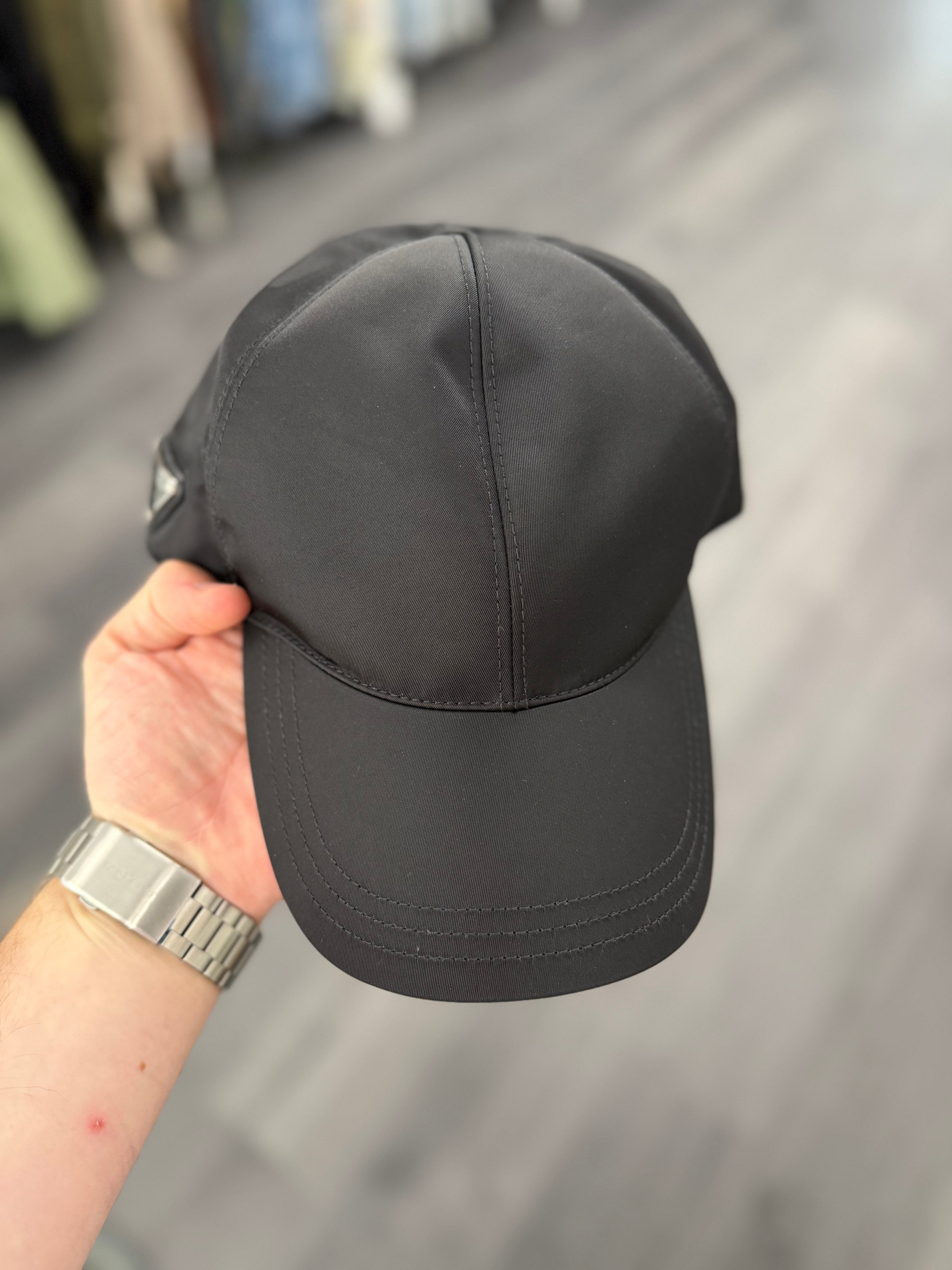 PRADA nylon baseball cap black OS DS