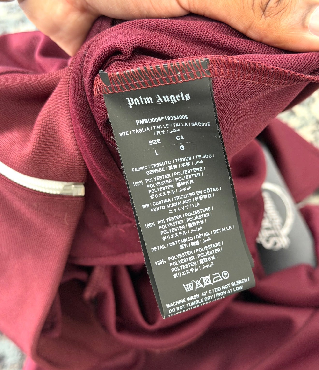 PALM ANGELS track jacket burgundy L U