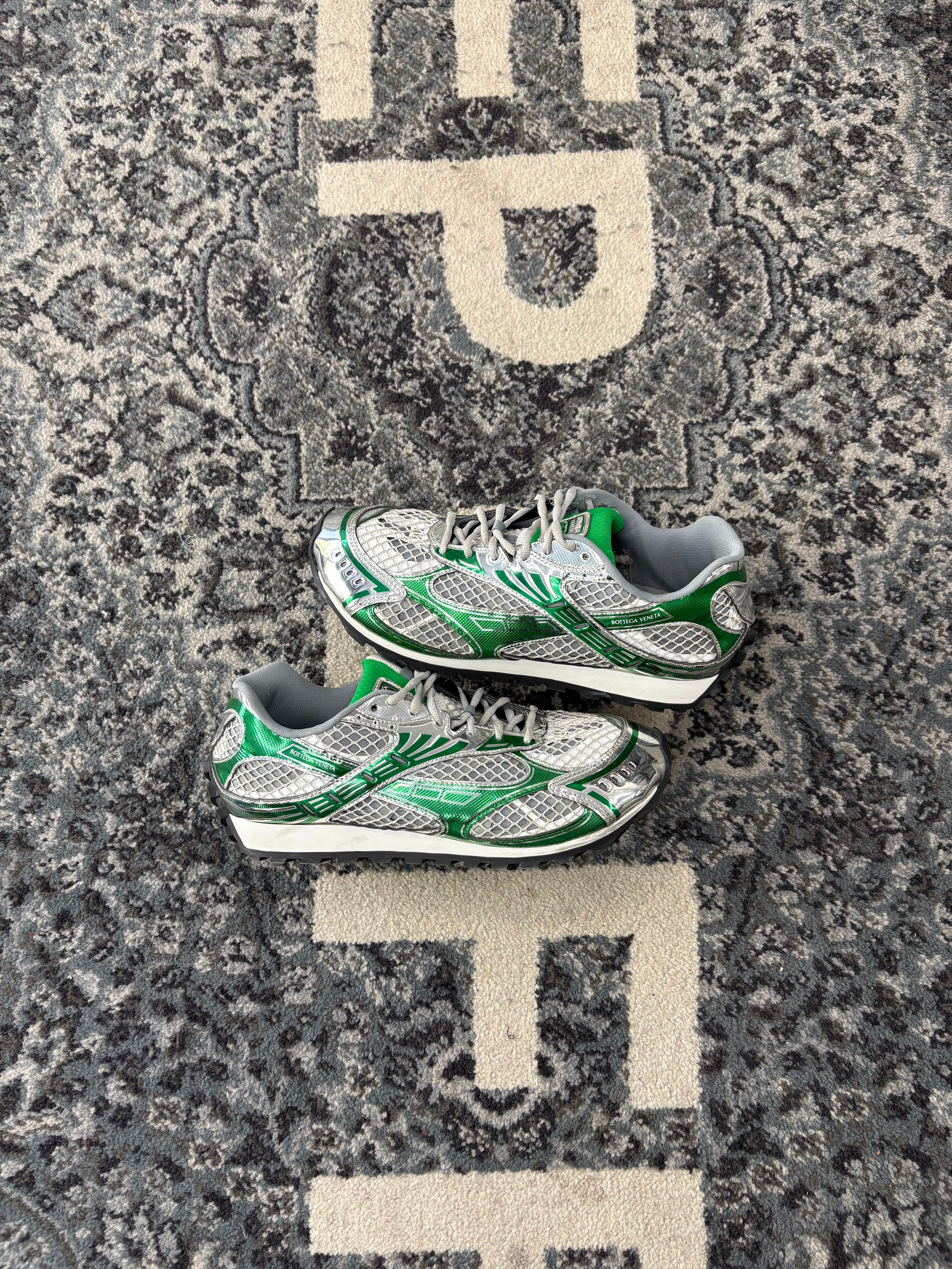 Bottega Veneta Orbit Silver/Green Sneakers Size 45 U NB