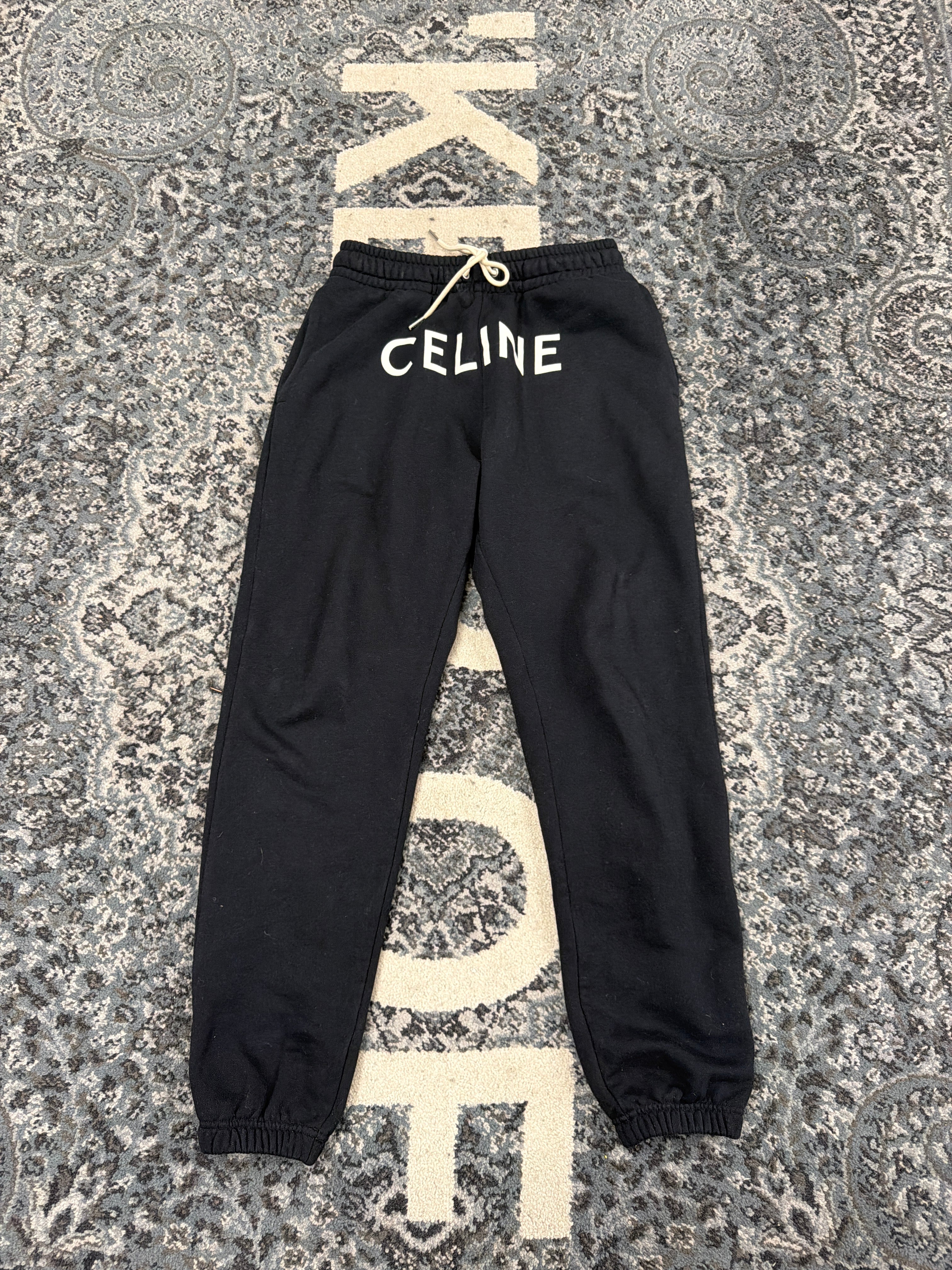 CELINE spellout logo sweatpants black S U