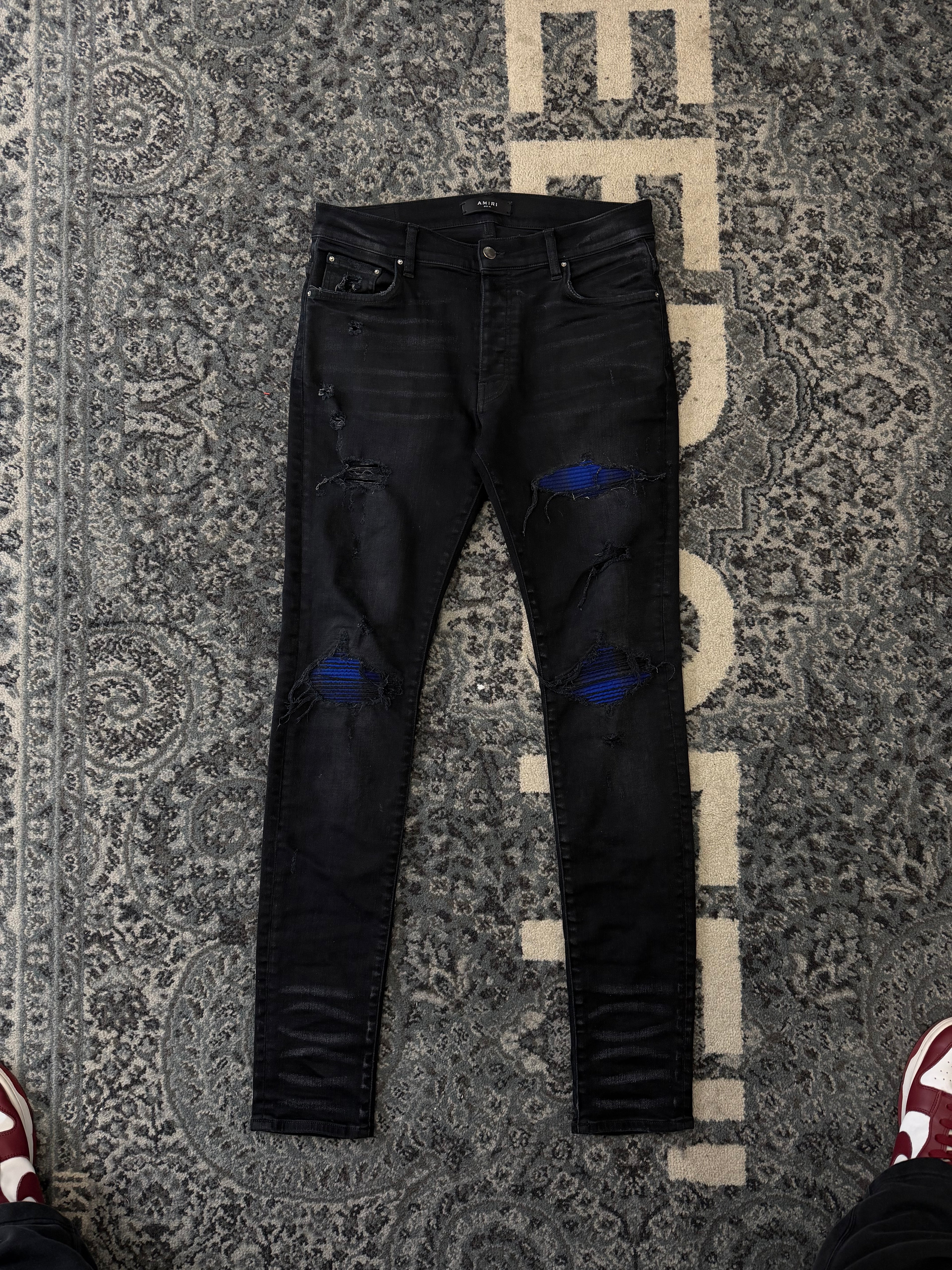 AMIRI mx1 blue/black patch jeans 32 U