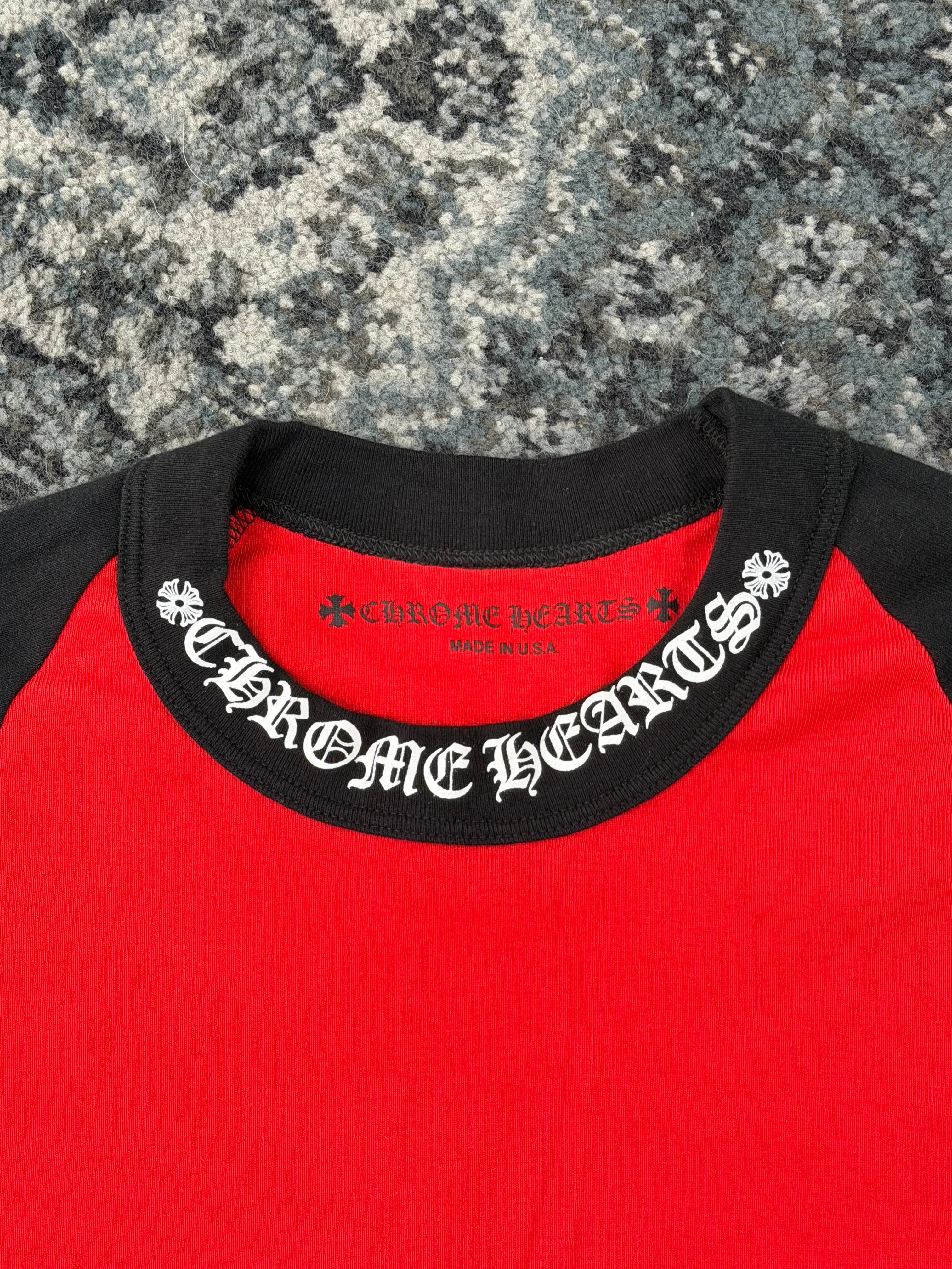CHROME HEARTS baseball longsleeve shirt black/red L U