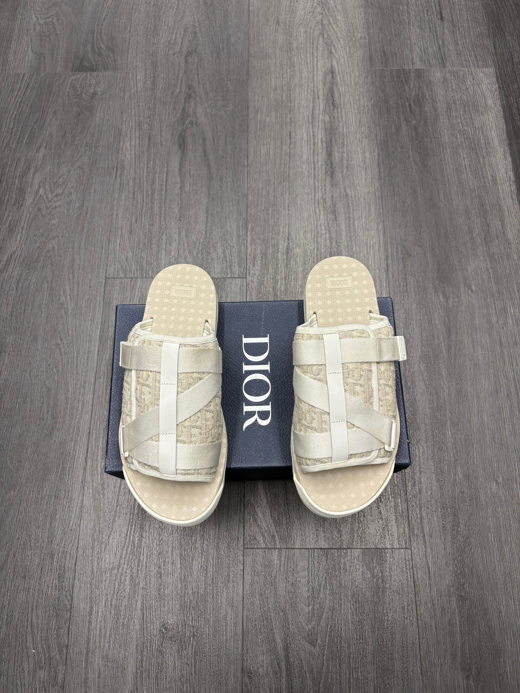 Dior Cream Oblique Slides Size 12 WB U