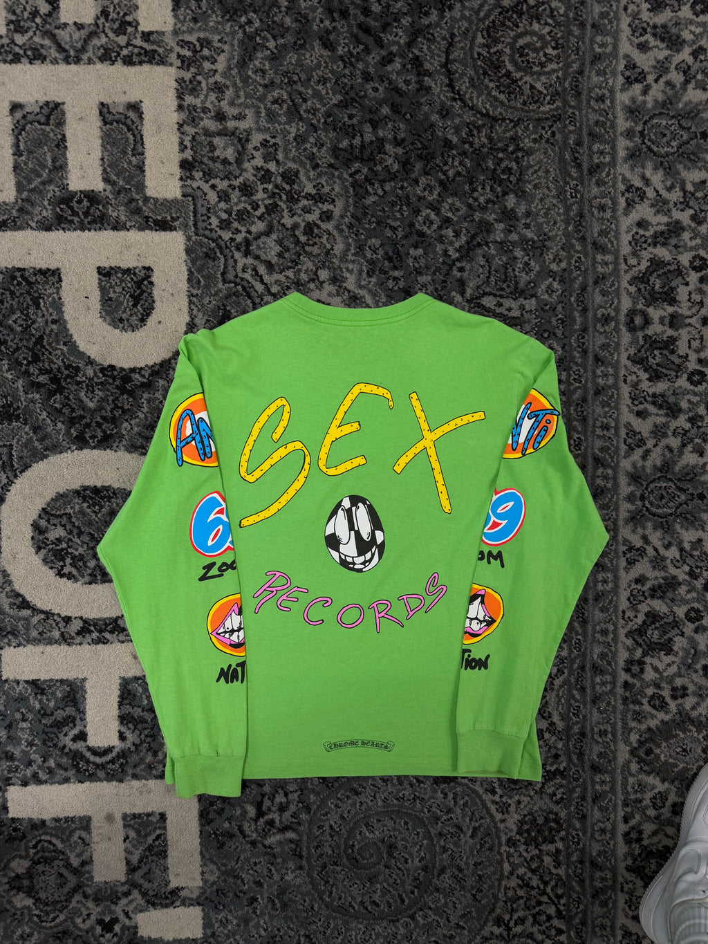 CHROME HEARTS matty boy sex records longsleeve green M U