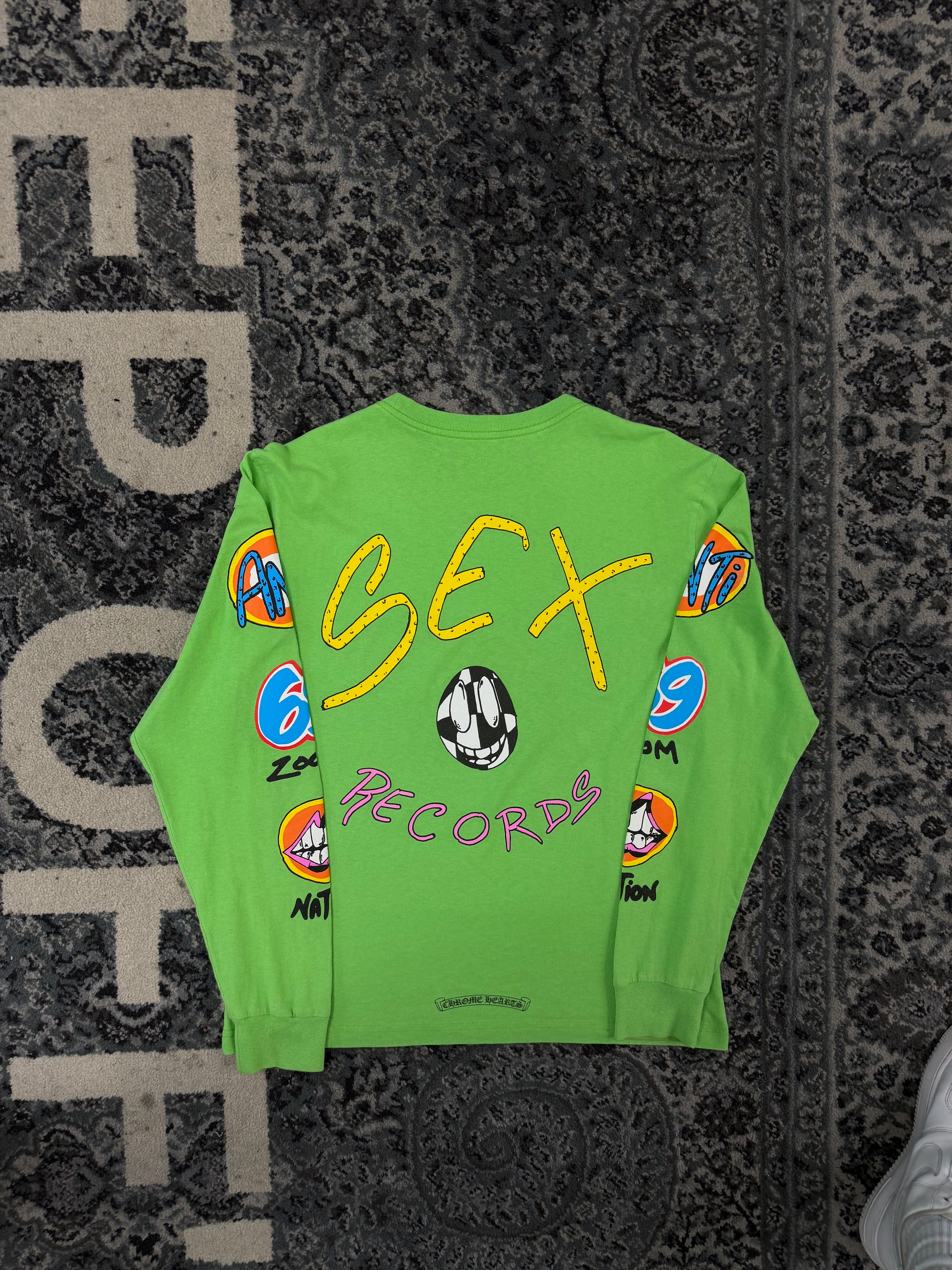 CHROME HEARTS matty boy sex records longsleeve green M U