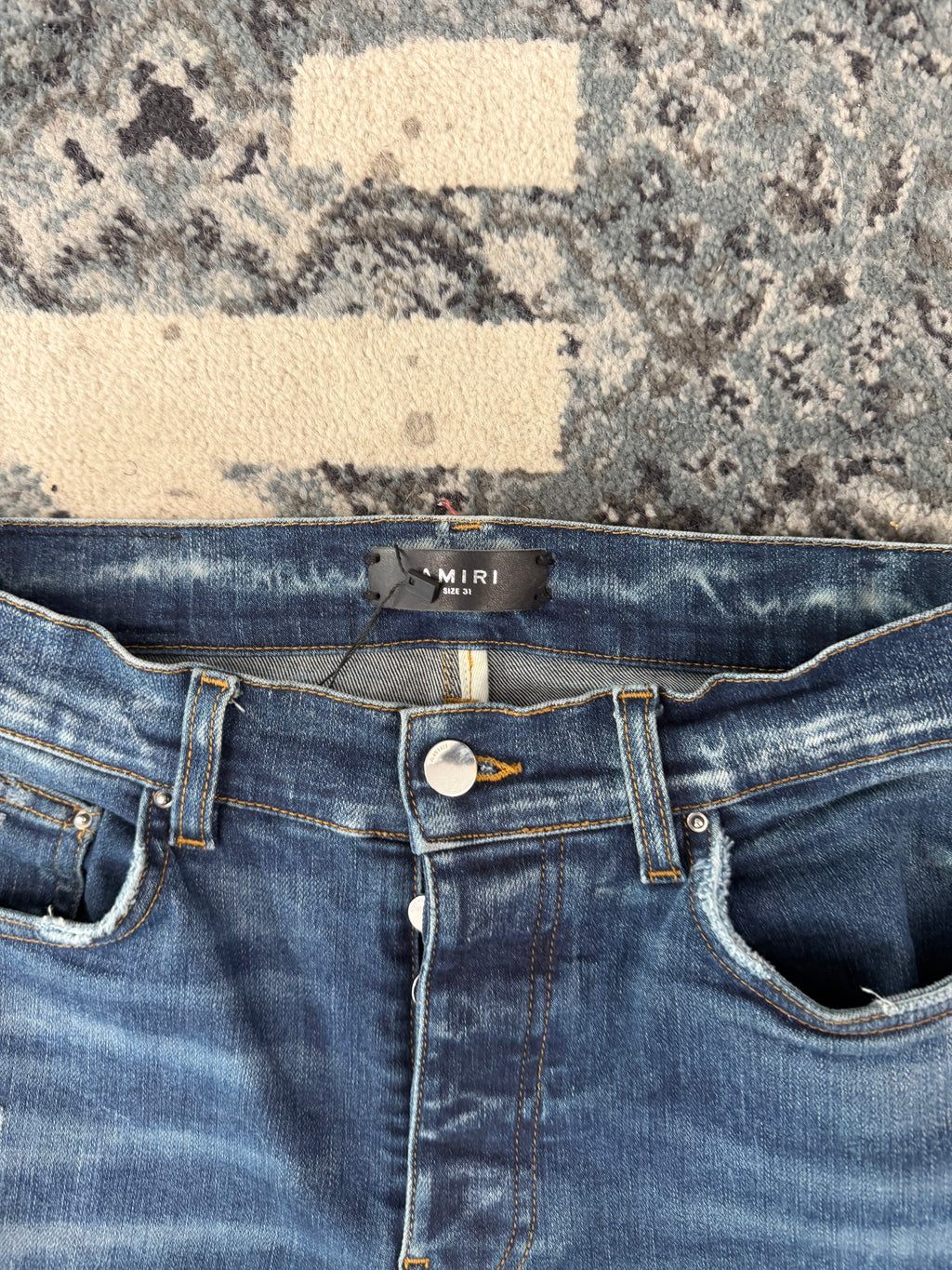 AMIRI shotgun distressed jeans dark indigo 31 U