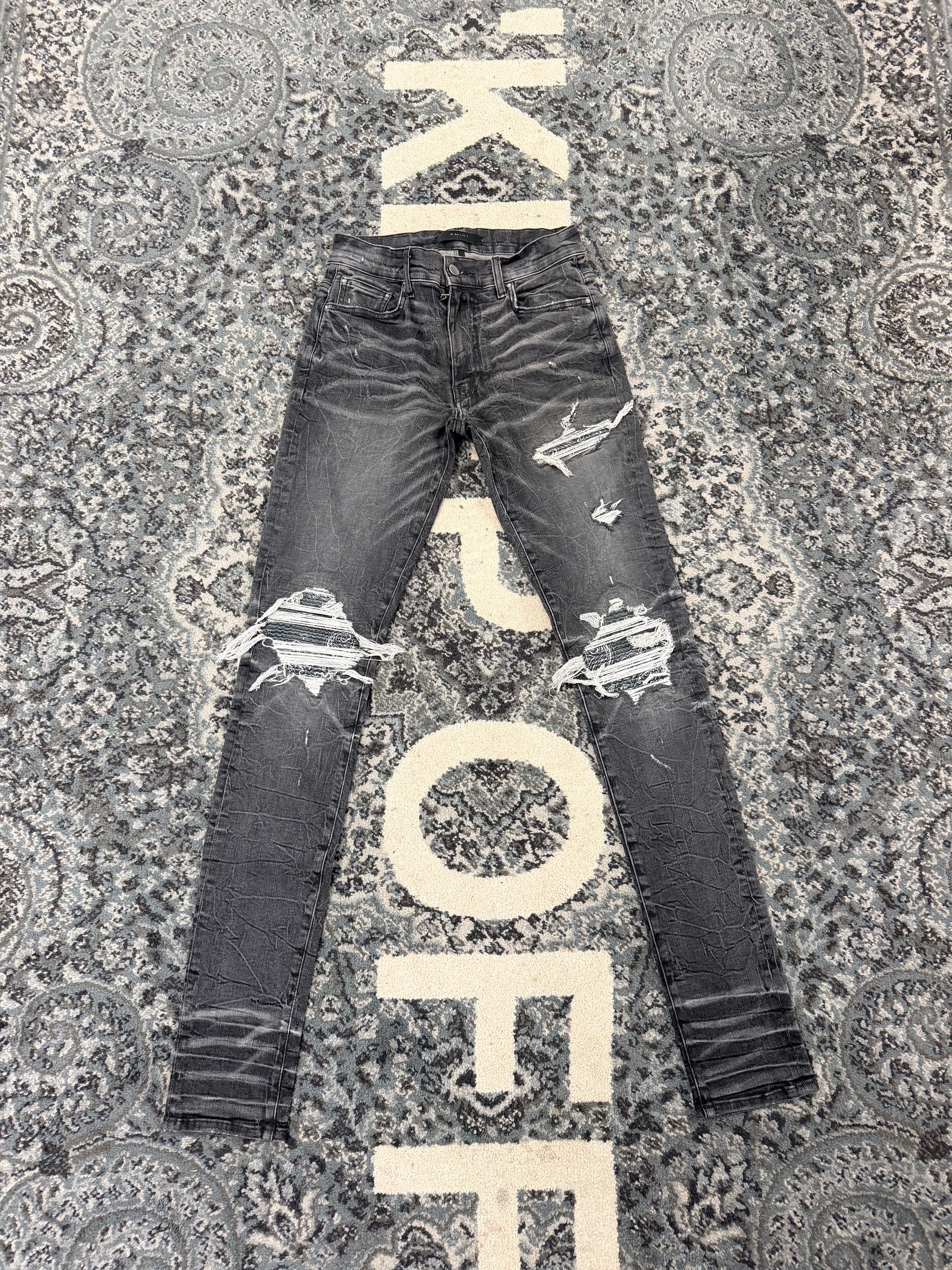 Amiri MX1 black bandana patch sz 29