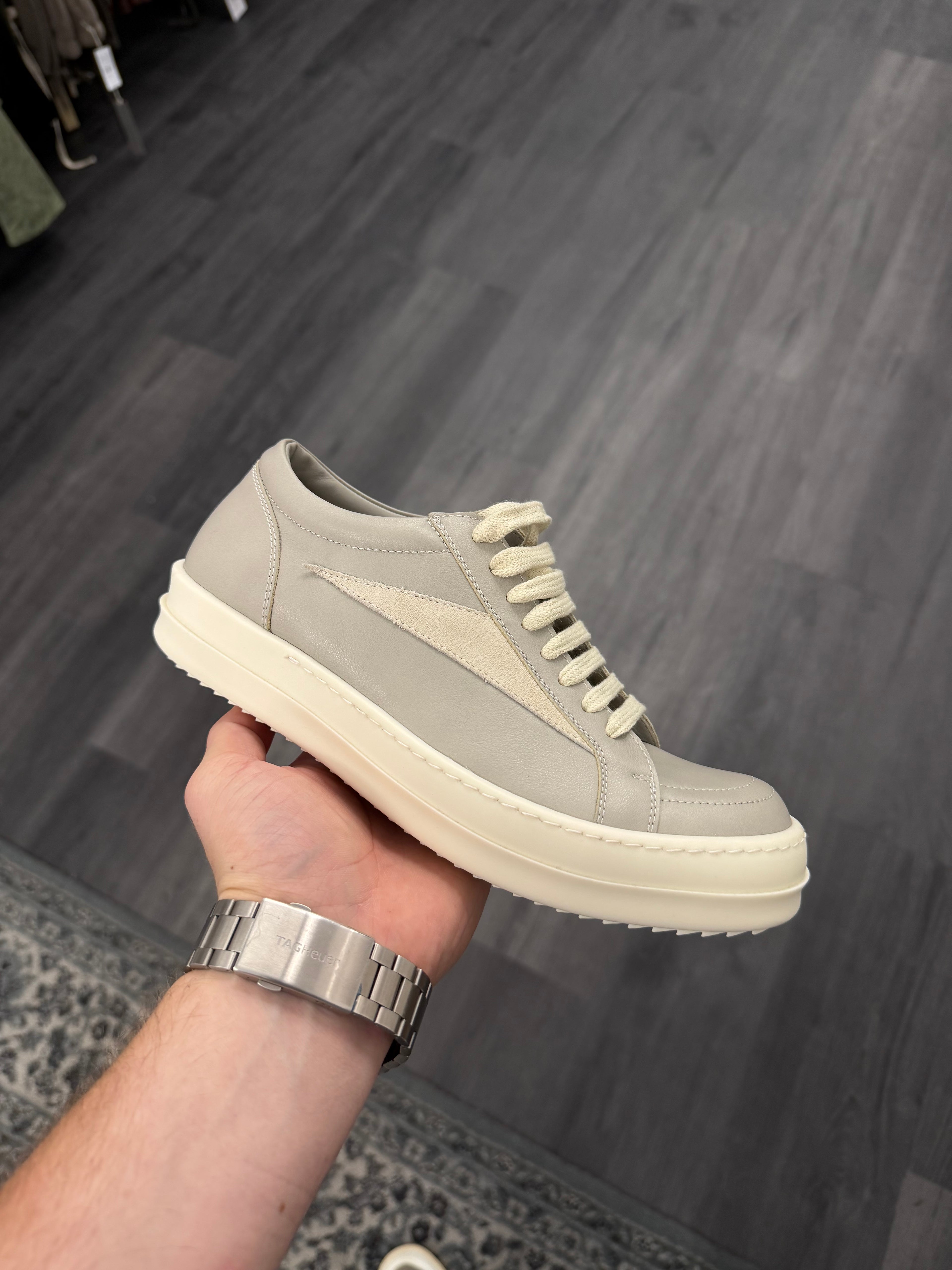 RICK OWENS vintage lowtops pearl milk 38 (8W) OG ALL DS