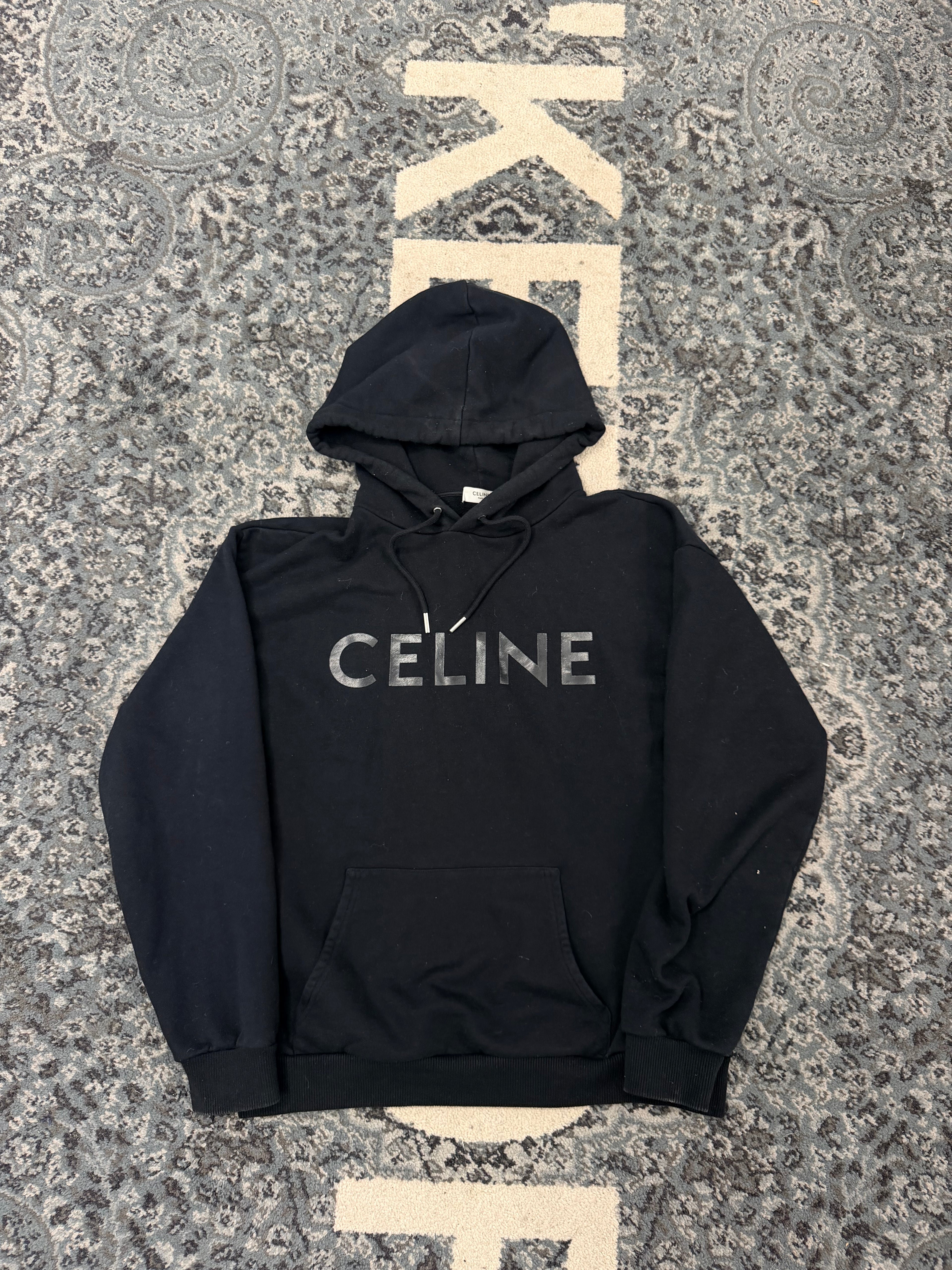 Celine Black Logo Hoodie Size Small U