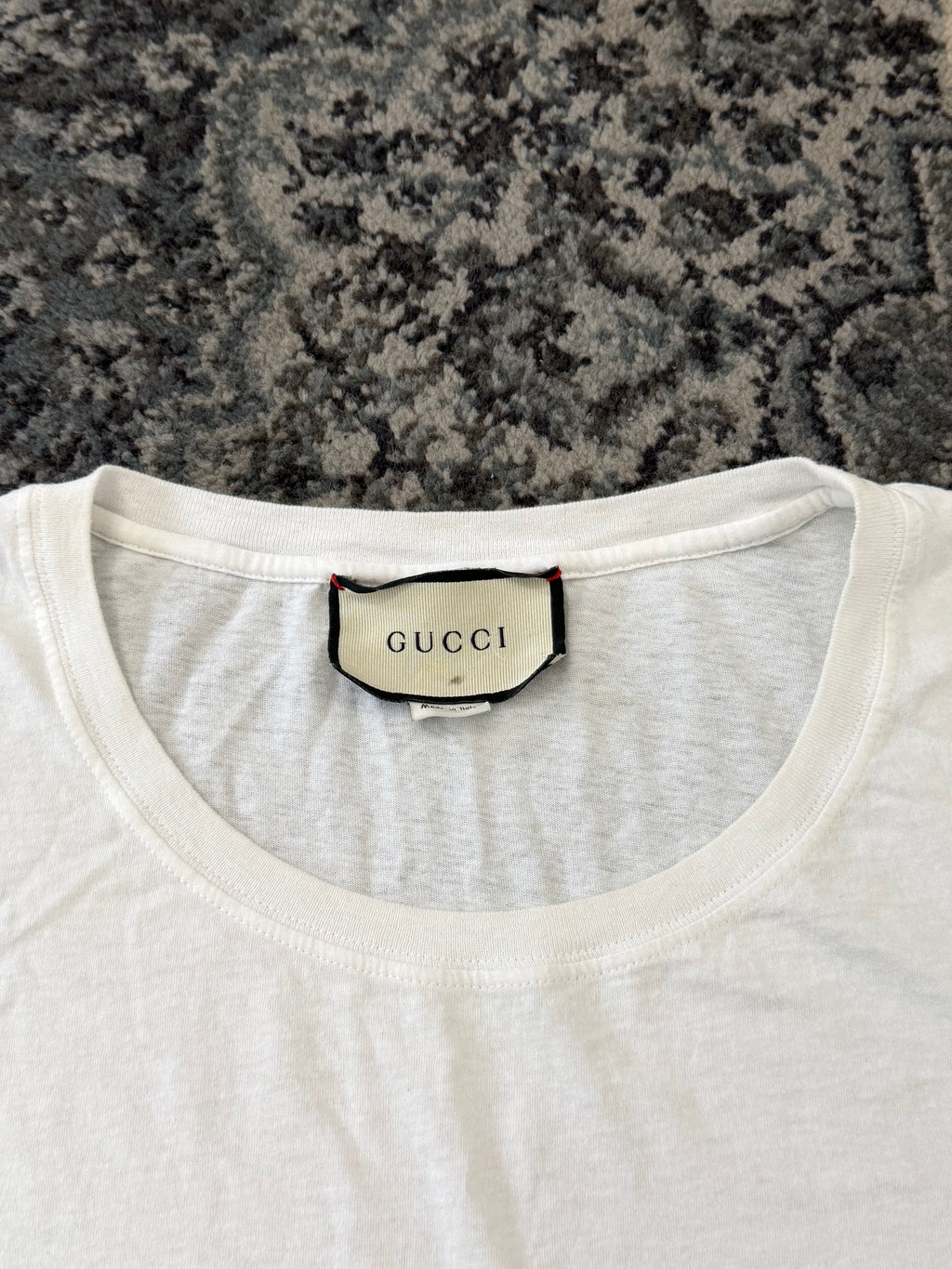 GUCCI stripe logo shirt white L u