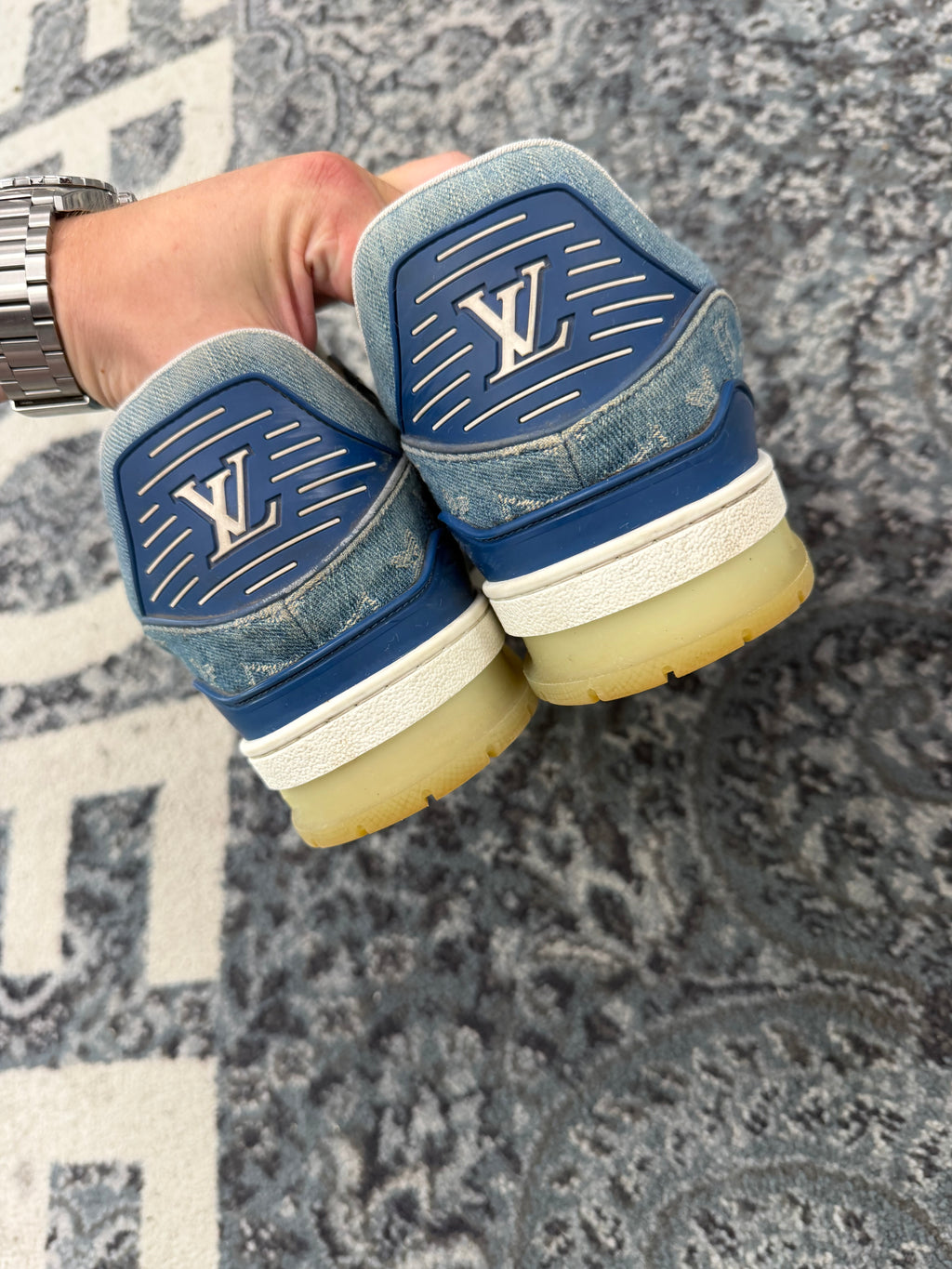 LV monogram trainers blue 9LV (10.5-11M) NB U