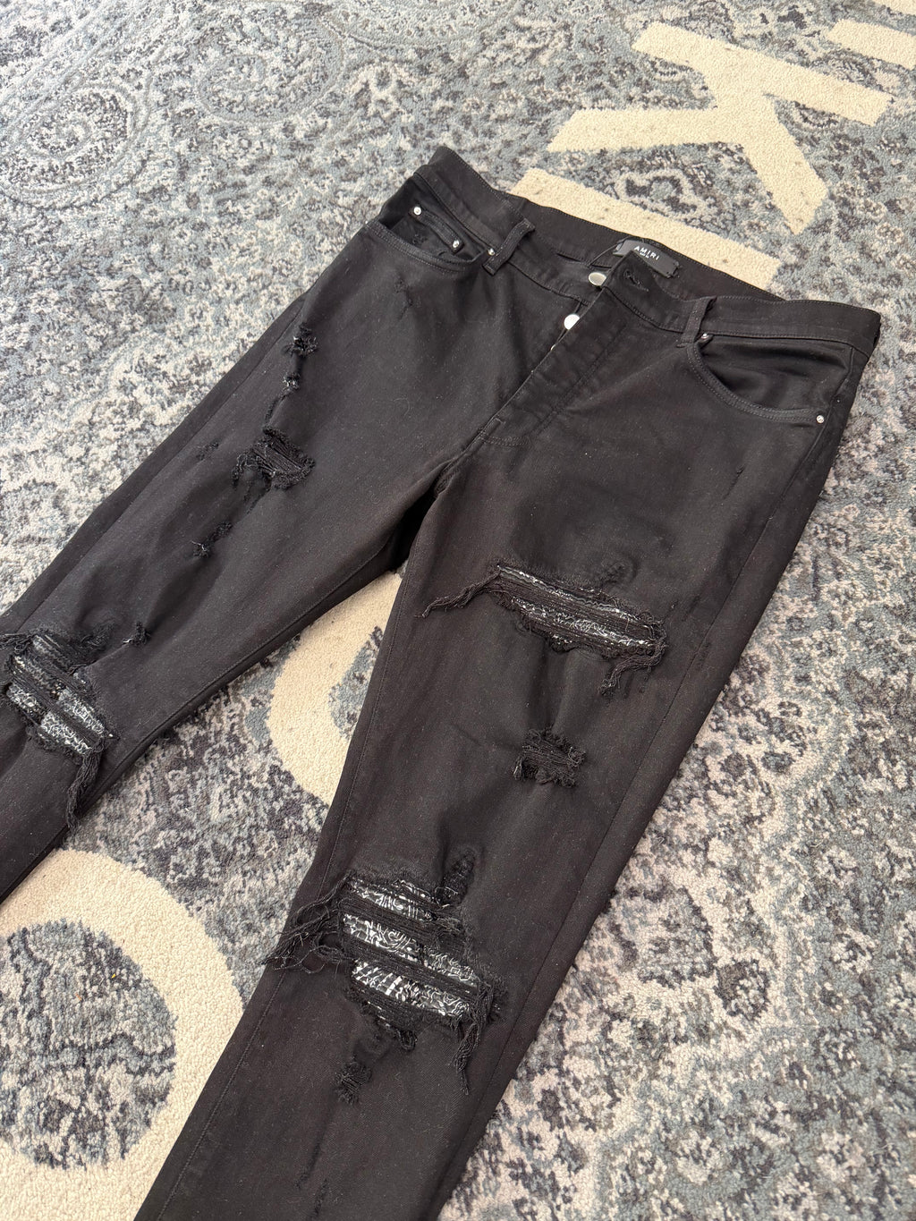 AMIRI black bandana mx1 jeans black 36 U