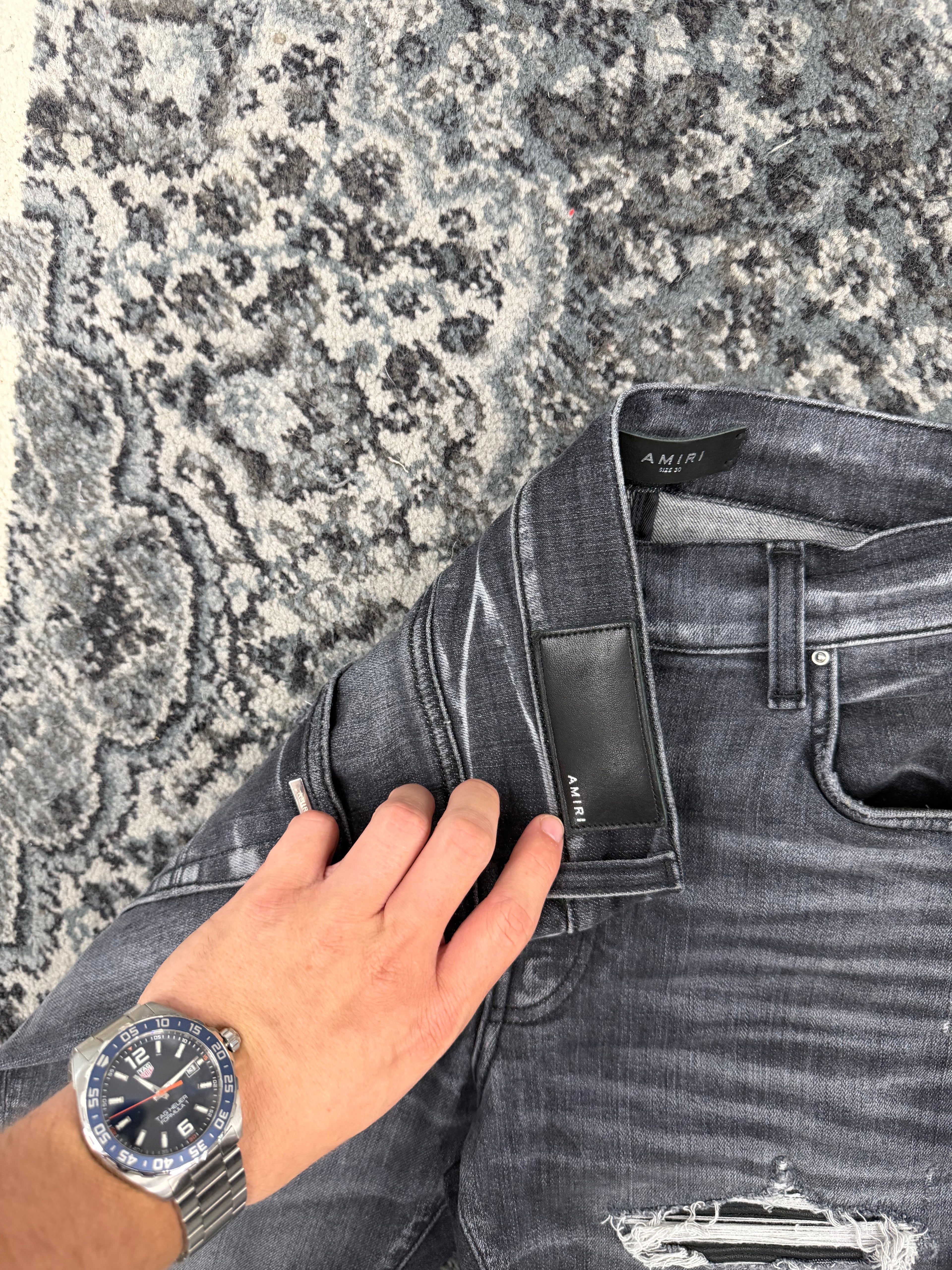 AMIRI black patch mx1 jeans storm grey 30 U