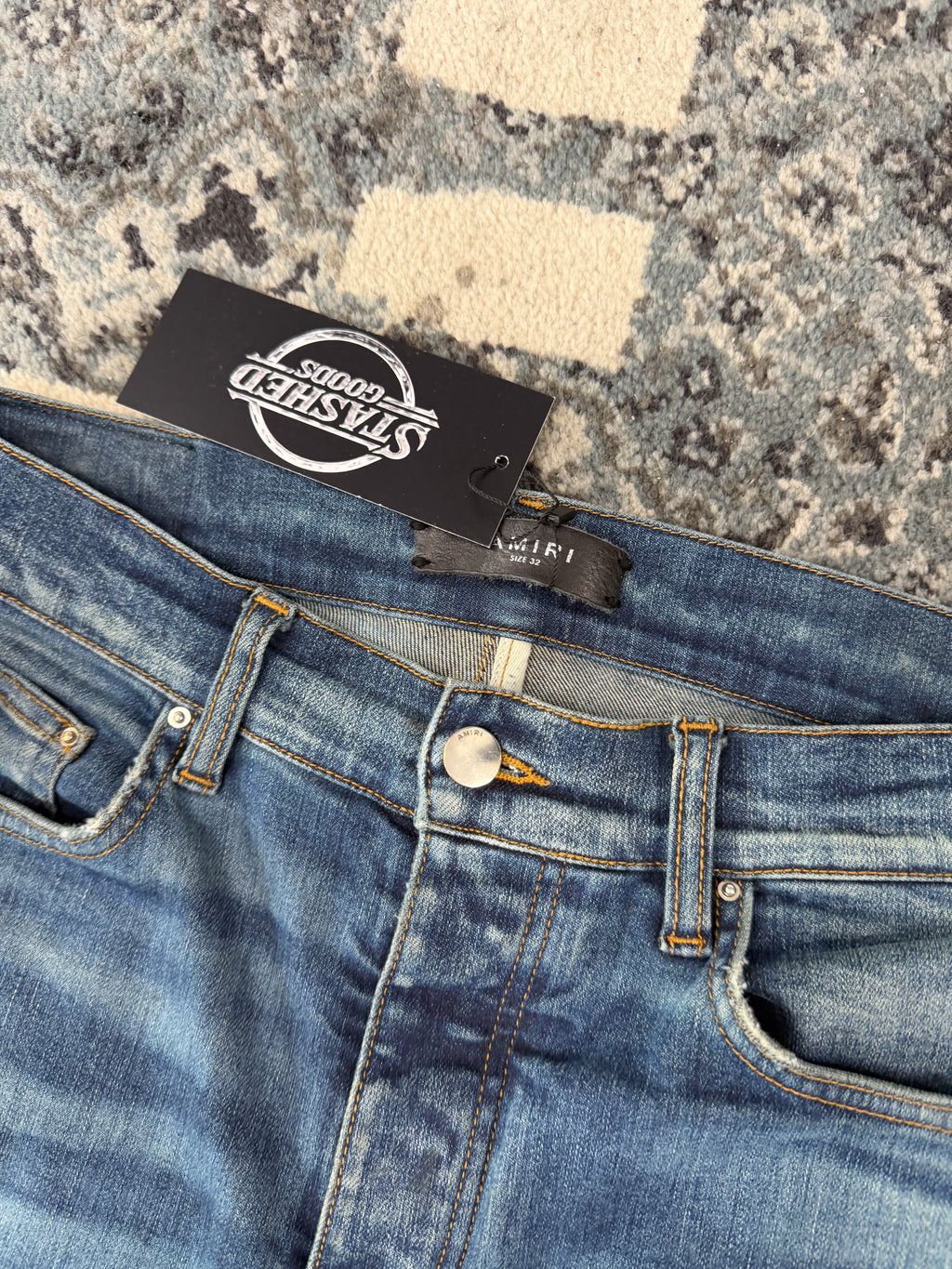 AMIRI black patch mx1 jeans indigo 32 U