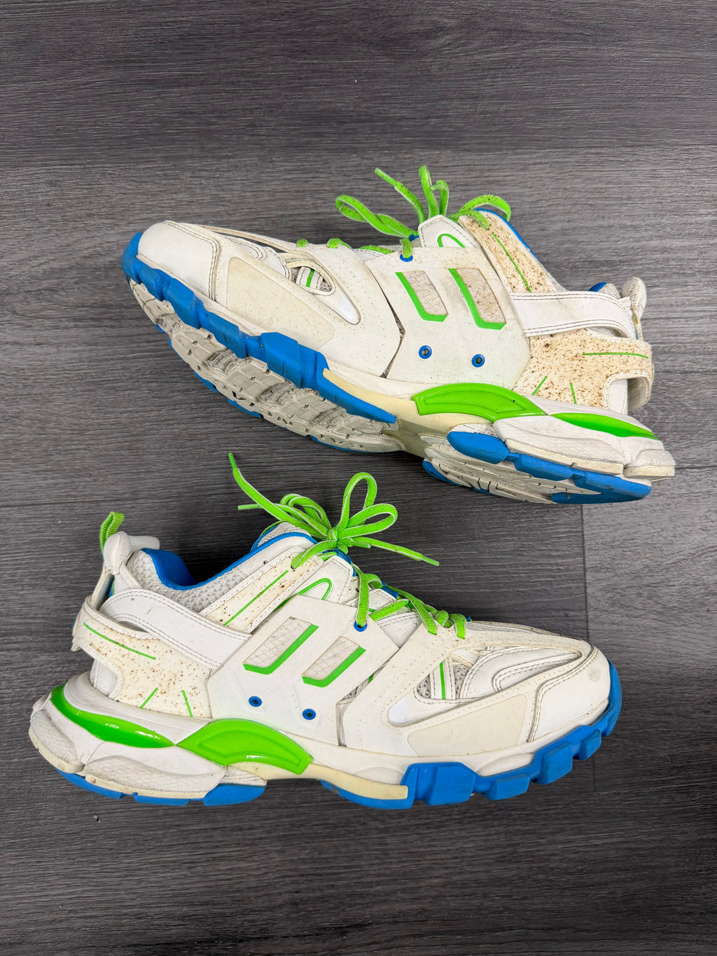 BALENCIAGA track runners white/green 44 (11M) NB U