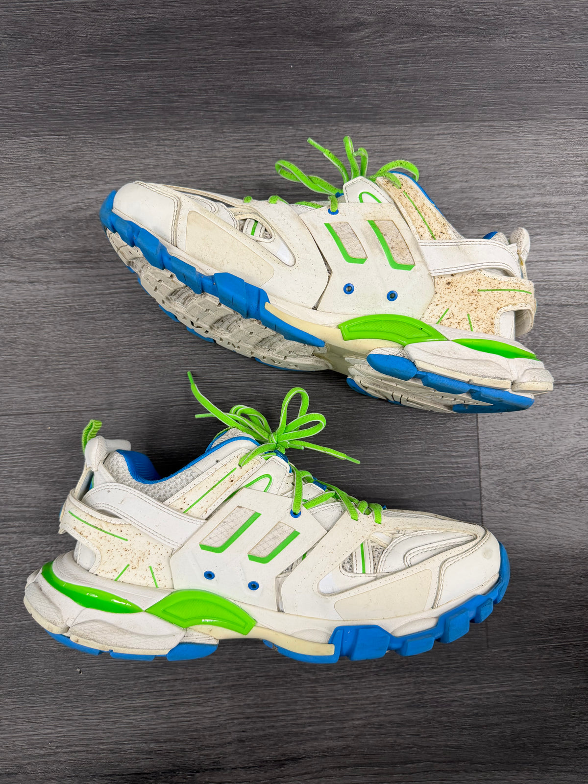 BALENCIAGA track runners white/green 44 (11M) NB U