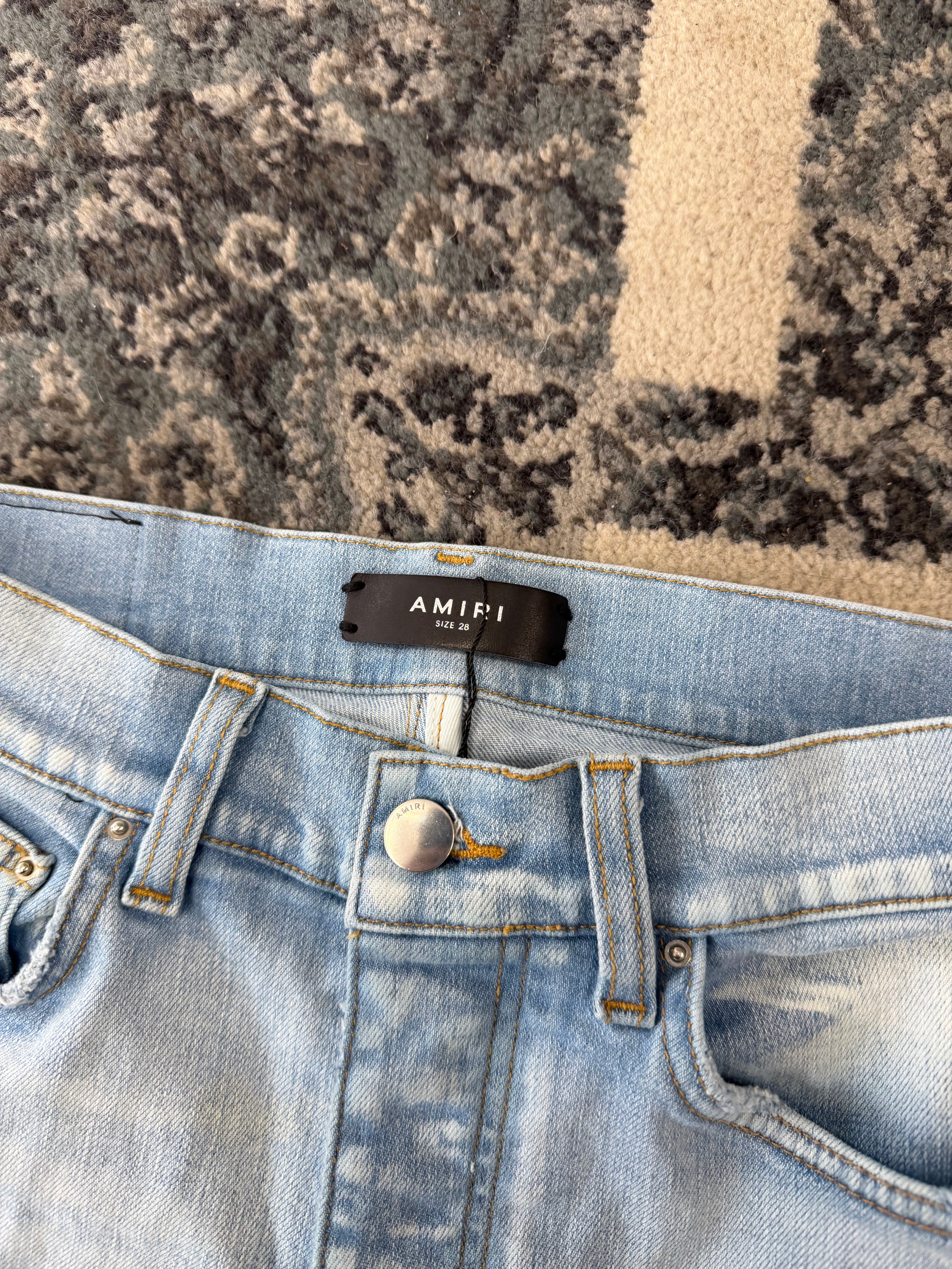 Amiri Camo patch blue jeans sz 28
