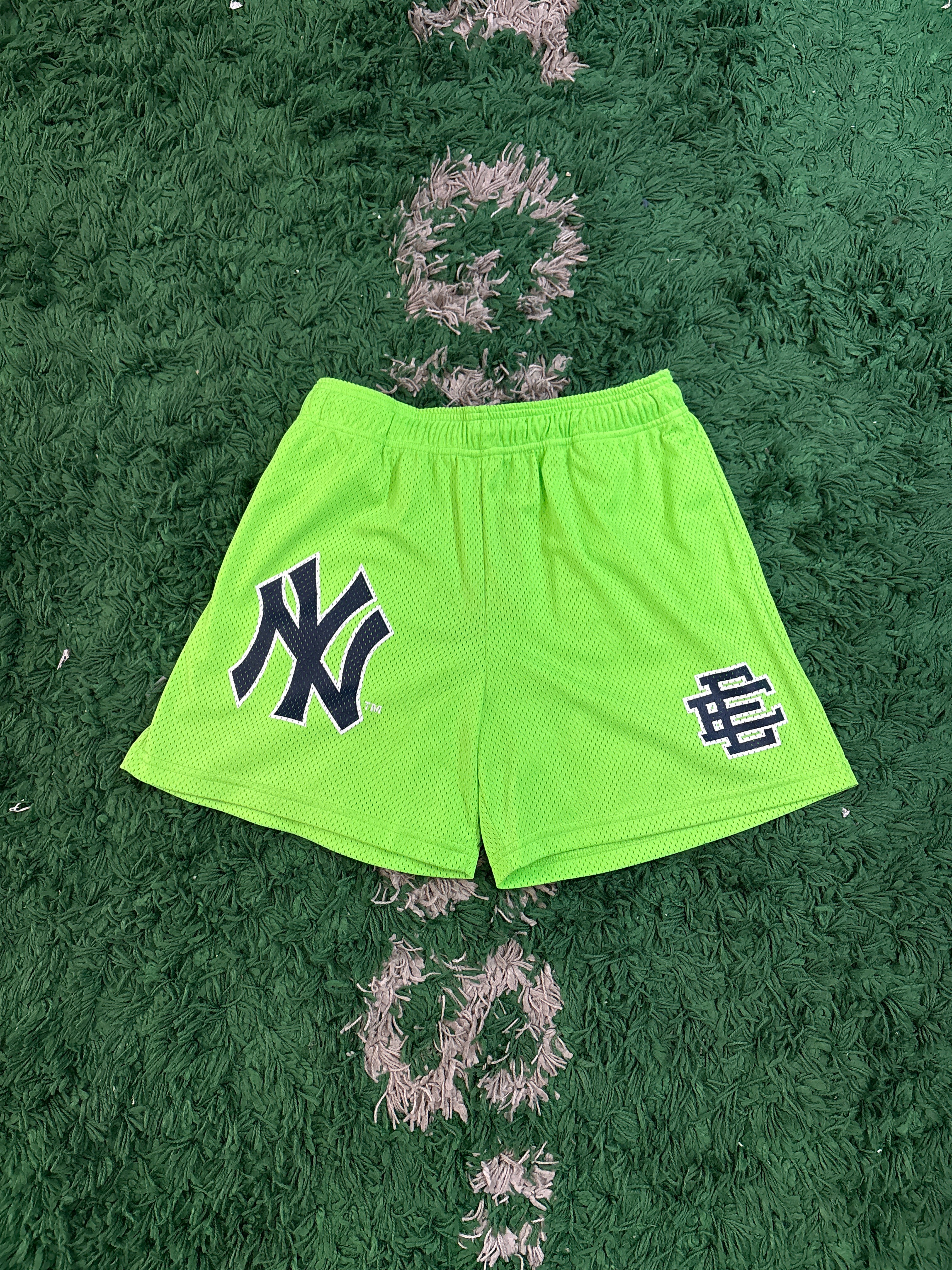 Eric Emanuel Yankee Neon Mesh Shorts Size Large U