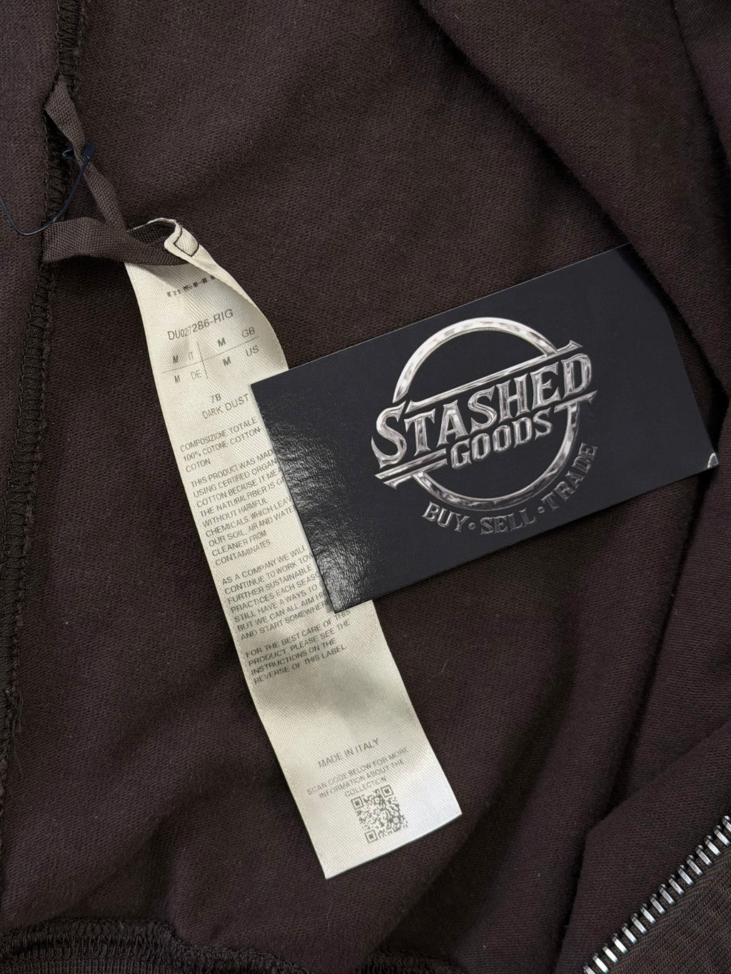 RO darkshdw zip up hoodie dark dust M U