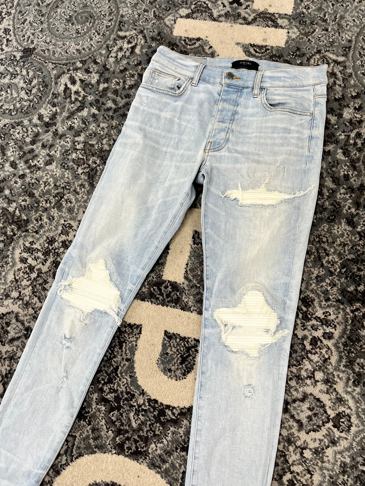 Amiri MX1 white patch blue jeans sz 31 U