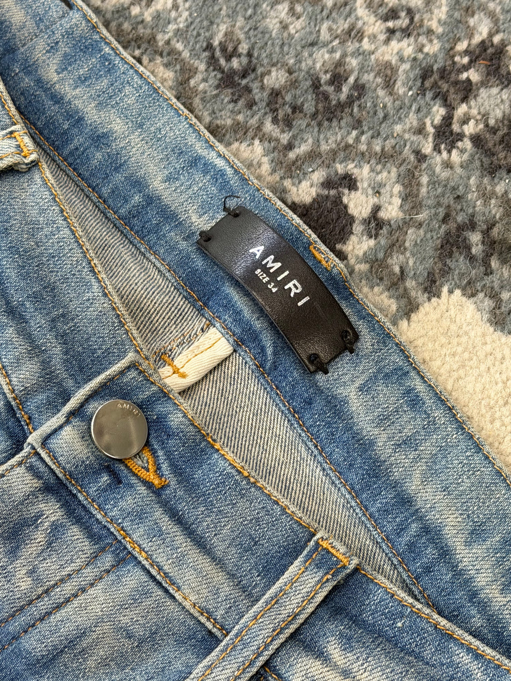 AMIRI blue tie dye bandana thrasher jeans indigo 34 U