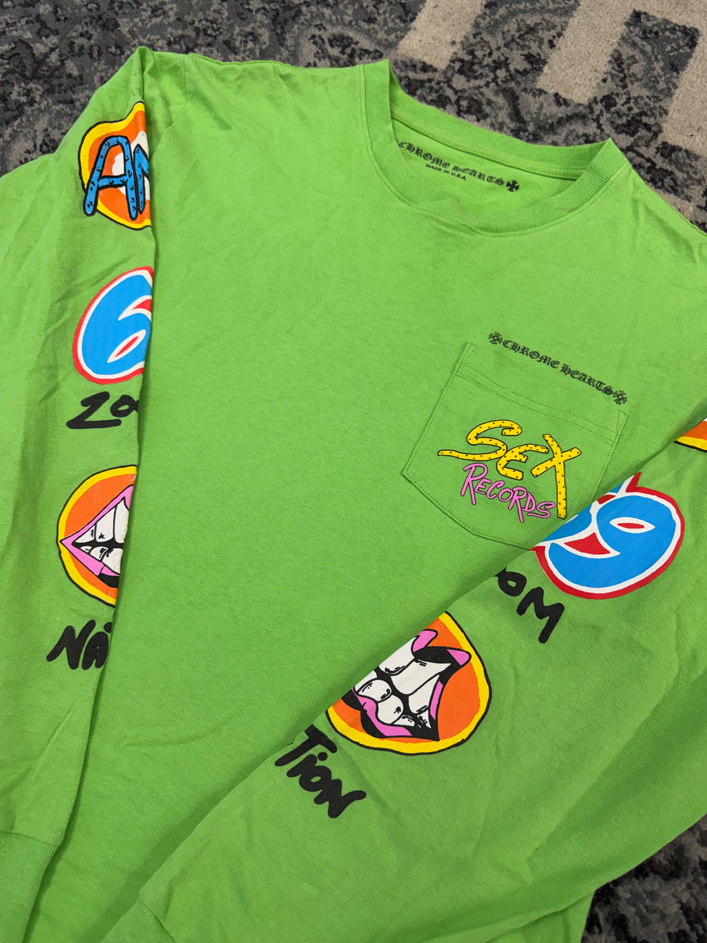 Chrome Hearty "Matty boy sex records" long sleeve sz M U
