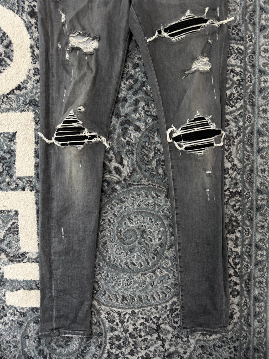 AMIRI black patch mx1 jeans grey 31 U