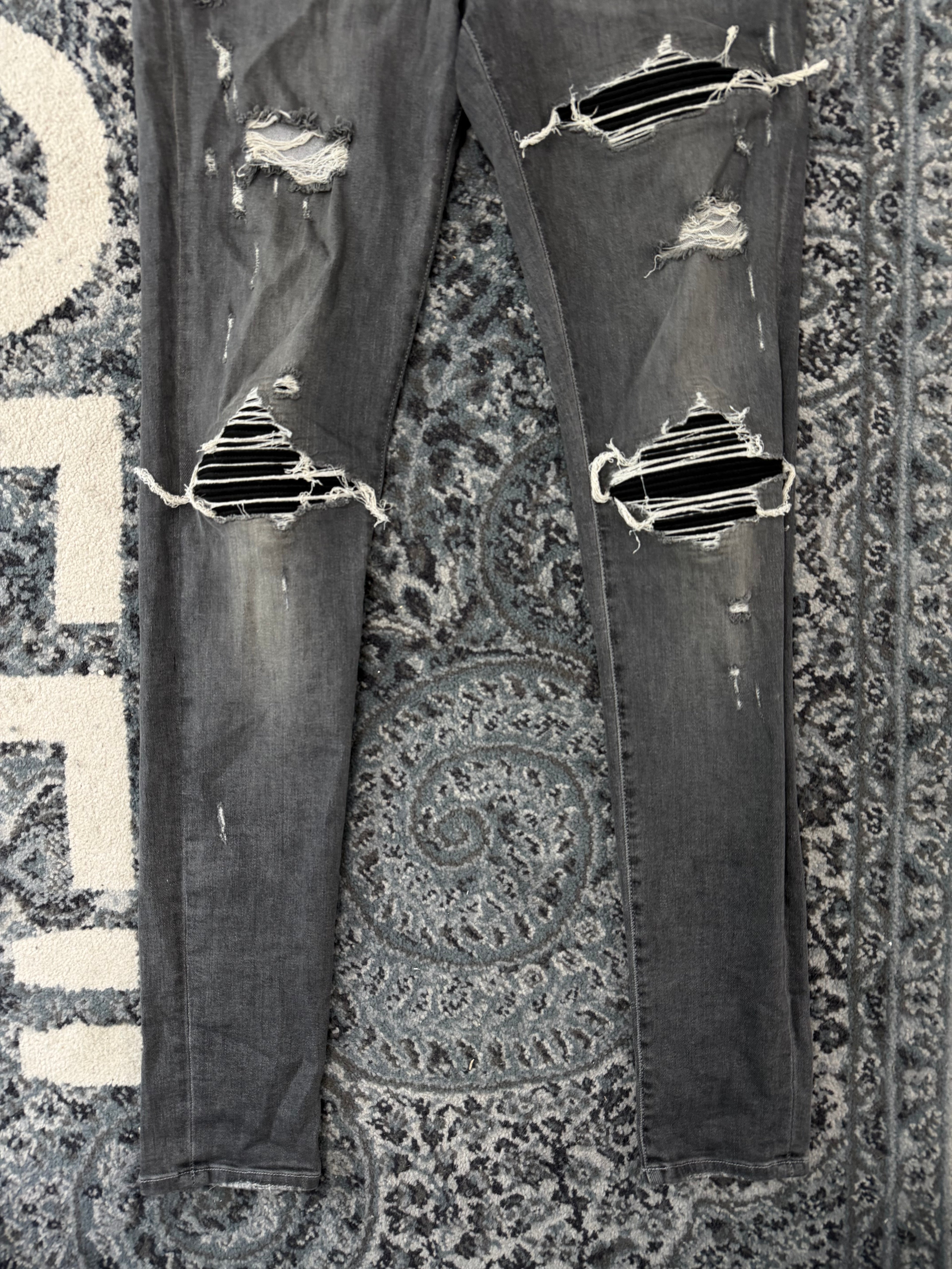 AMIRI black patch mx1 jeans grey 31 U