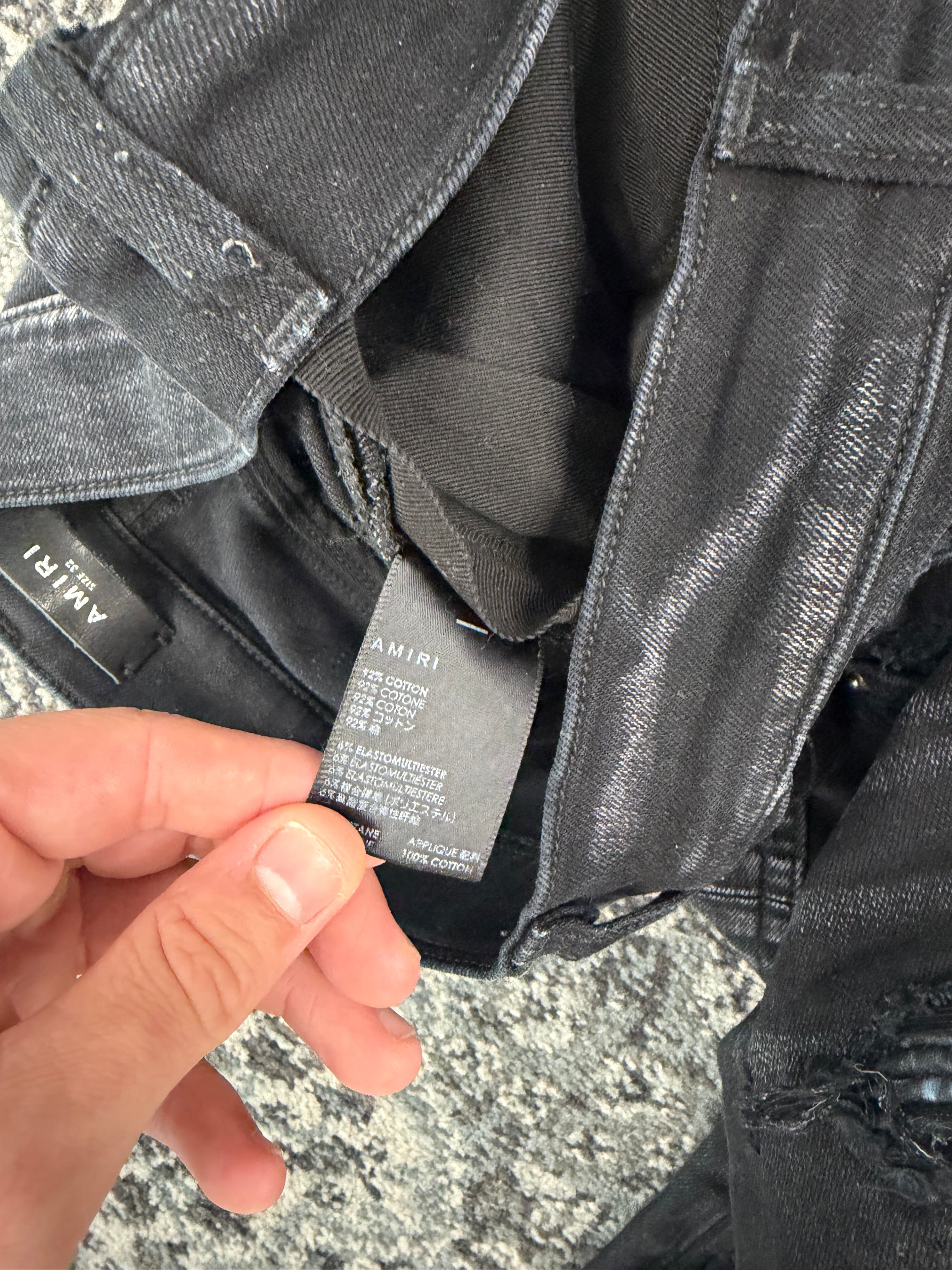 AMIRI colorful thrasher patch jeans black 32 U