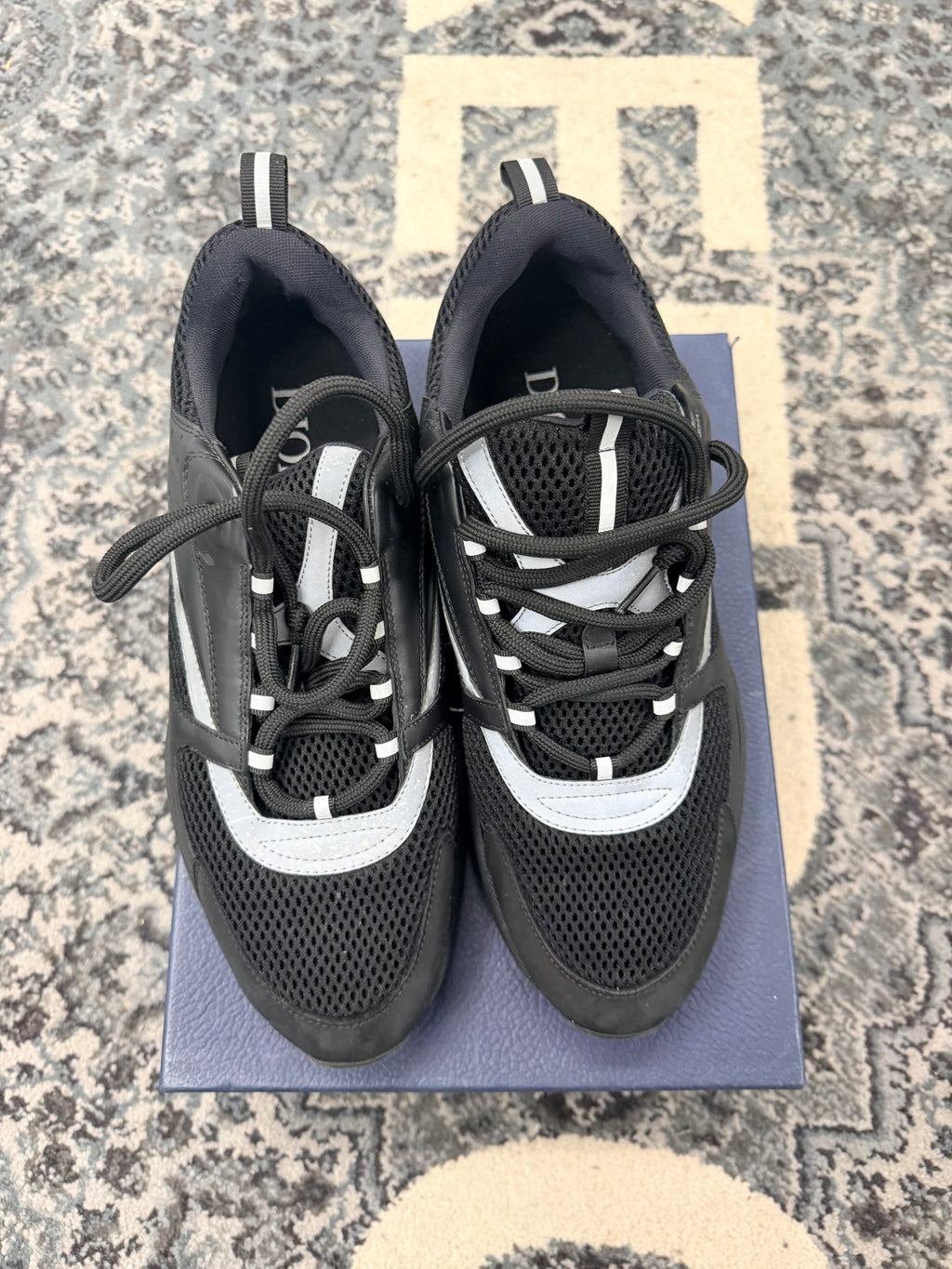 Dior B22 Black & Silver Size 13 With Box U