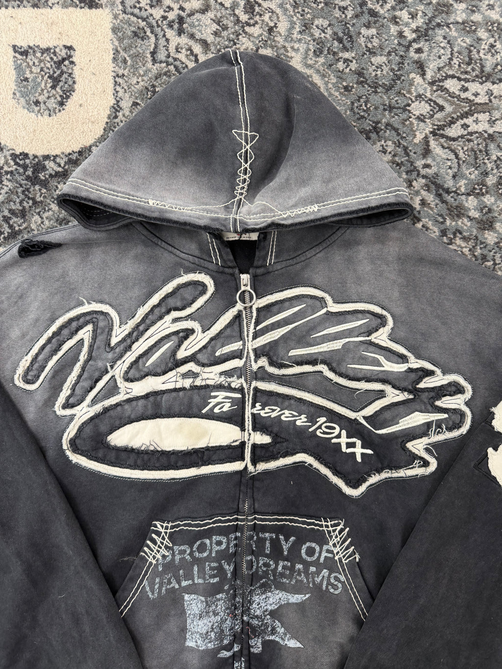 VALE religion zip up hoodie grey XL U
