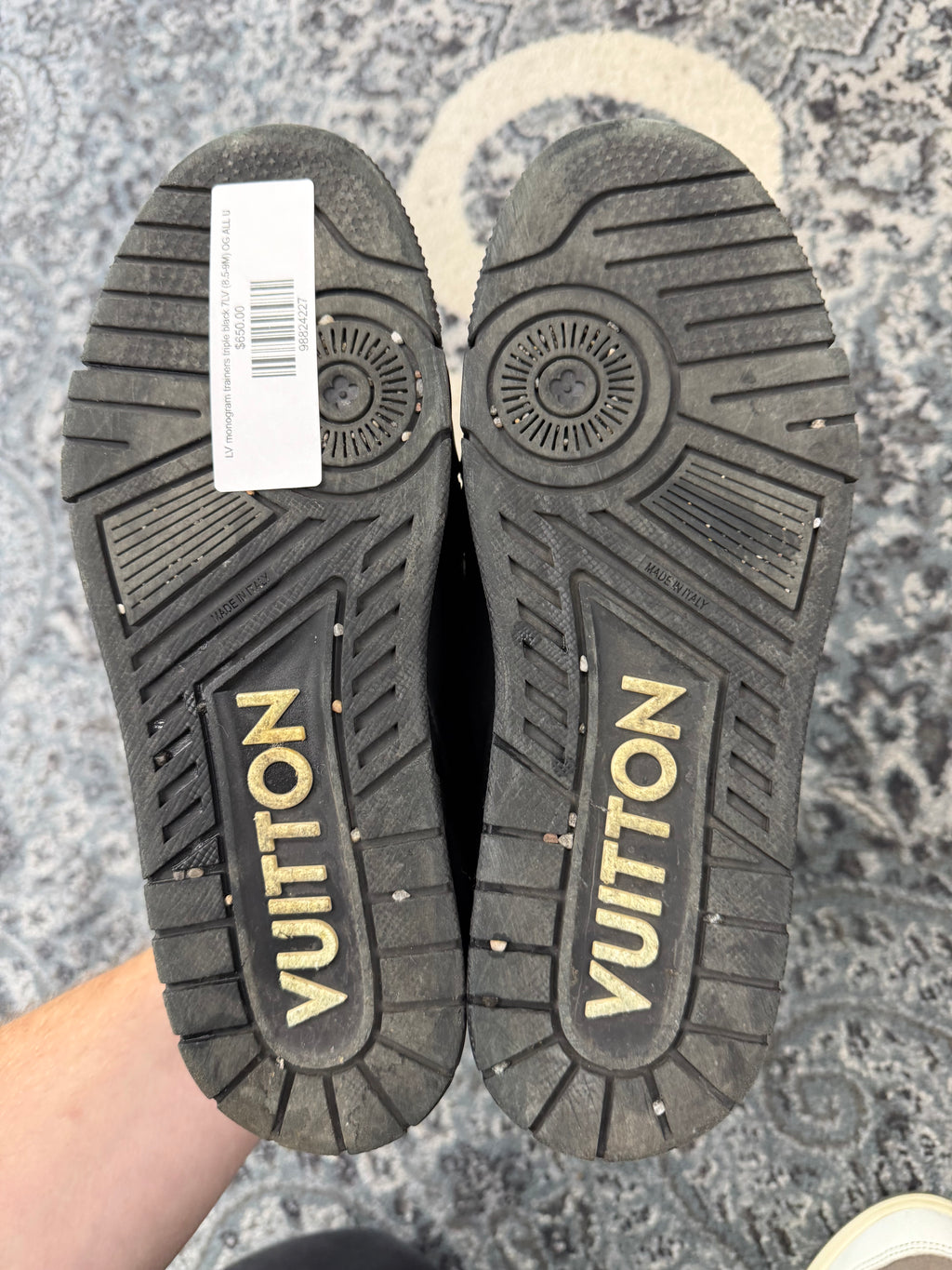 LV monogram trainers triple black 7LV (8.5-9M) OG ALL U