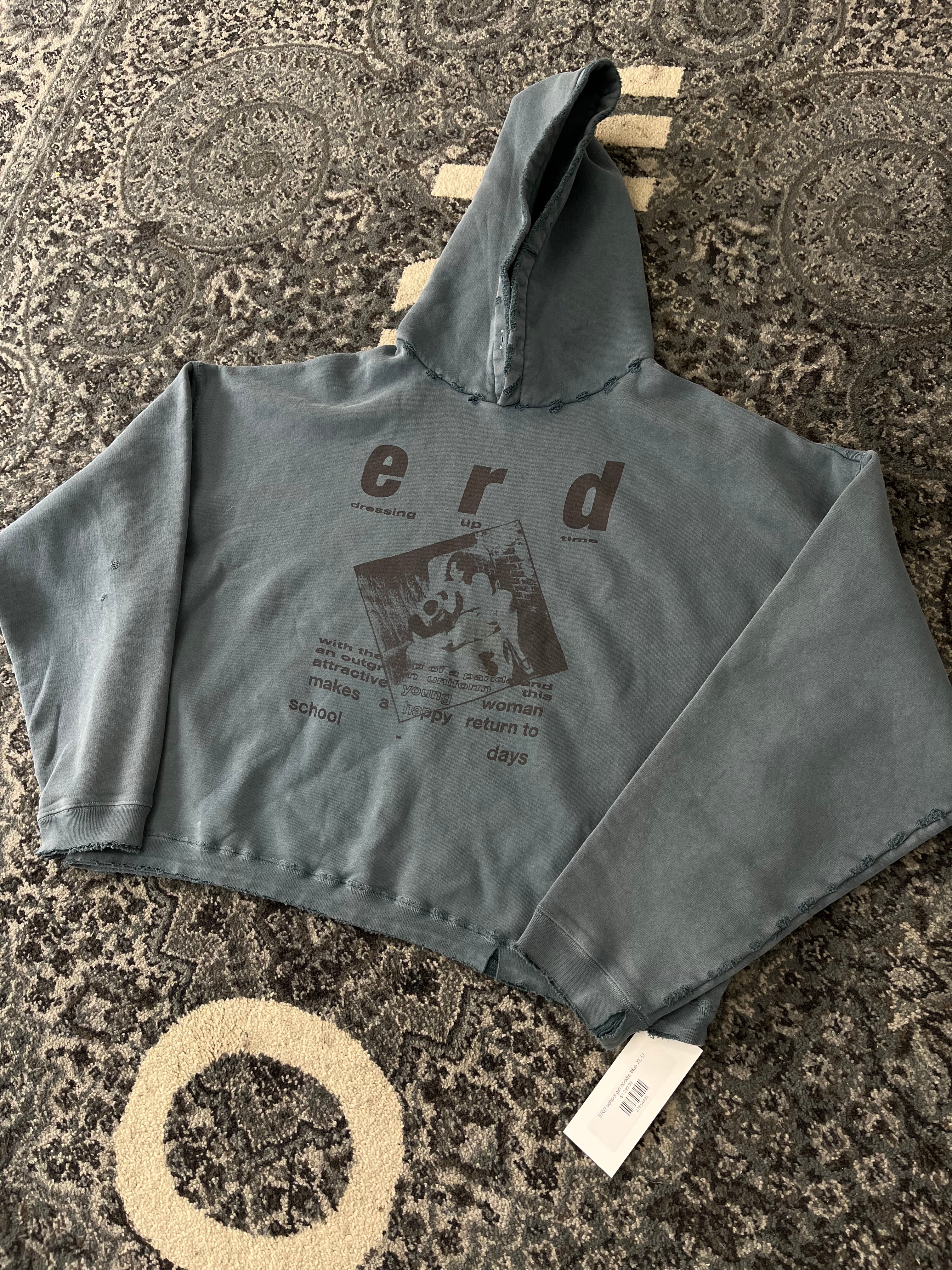 ERD school girl hoodie blue XL U