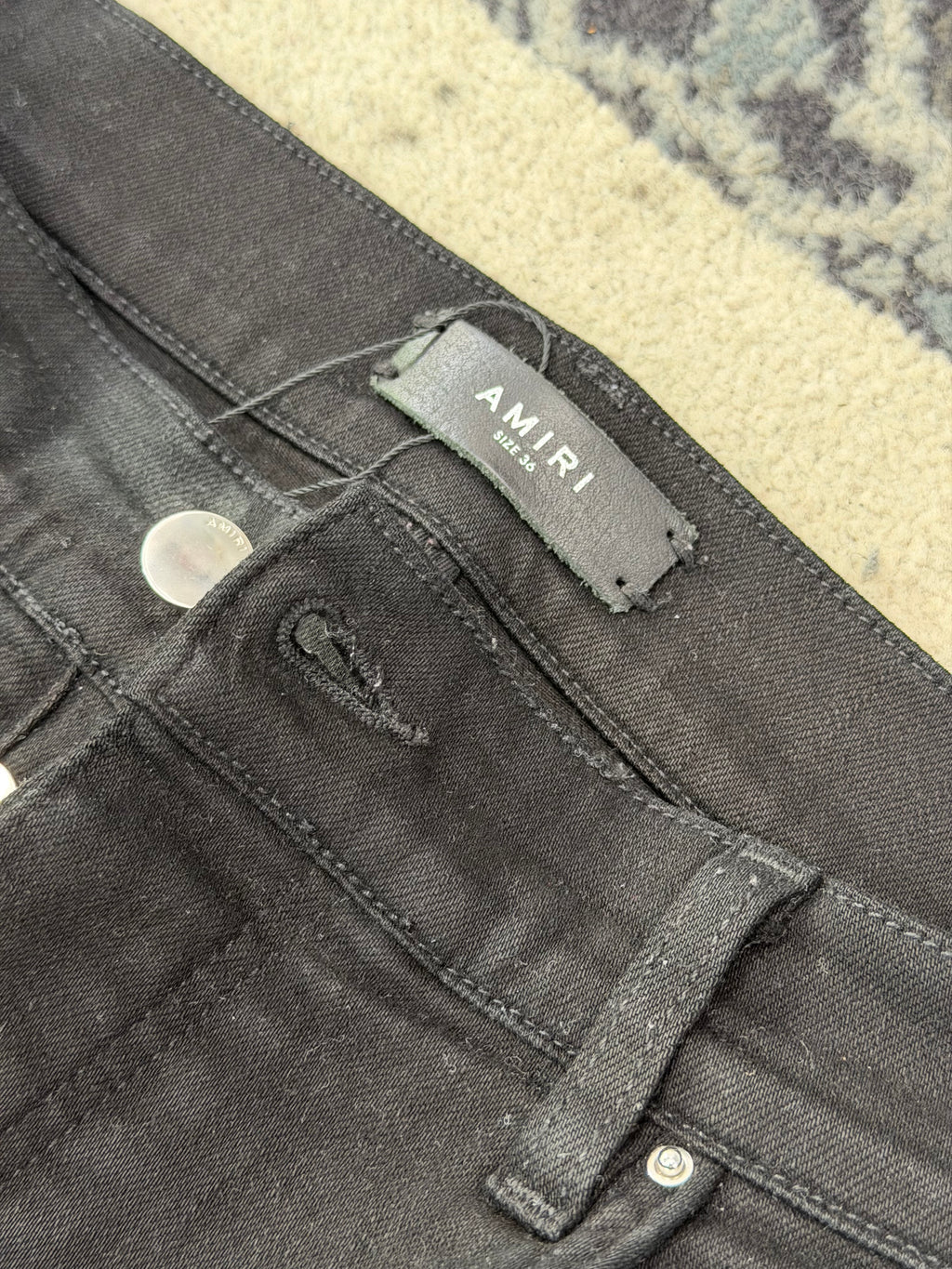 AMIRI black bandana mx1 jeans black 36 U