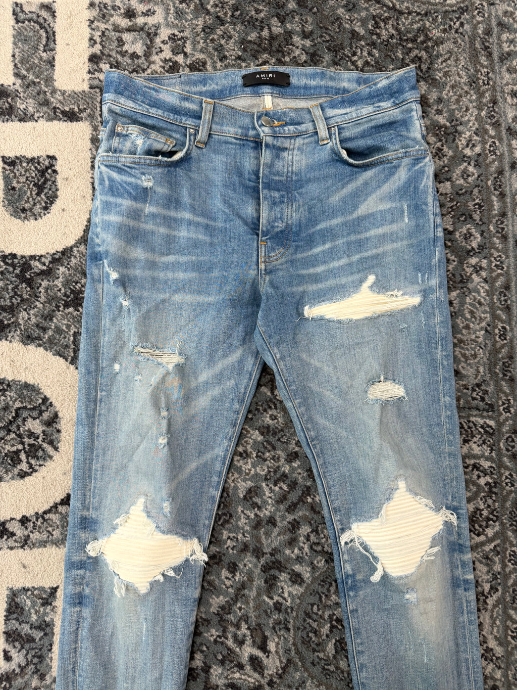 AMIRI white patch mx1 jeans indigo 32 U