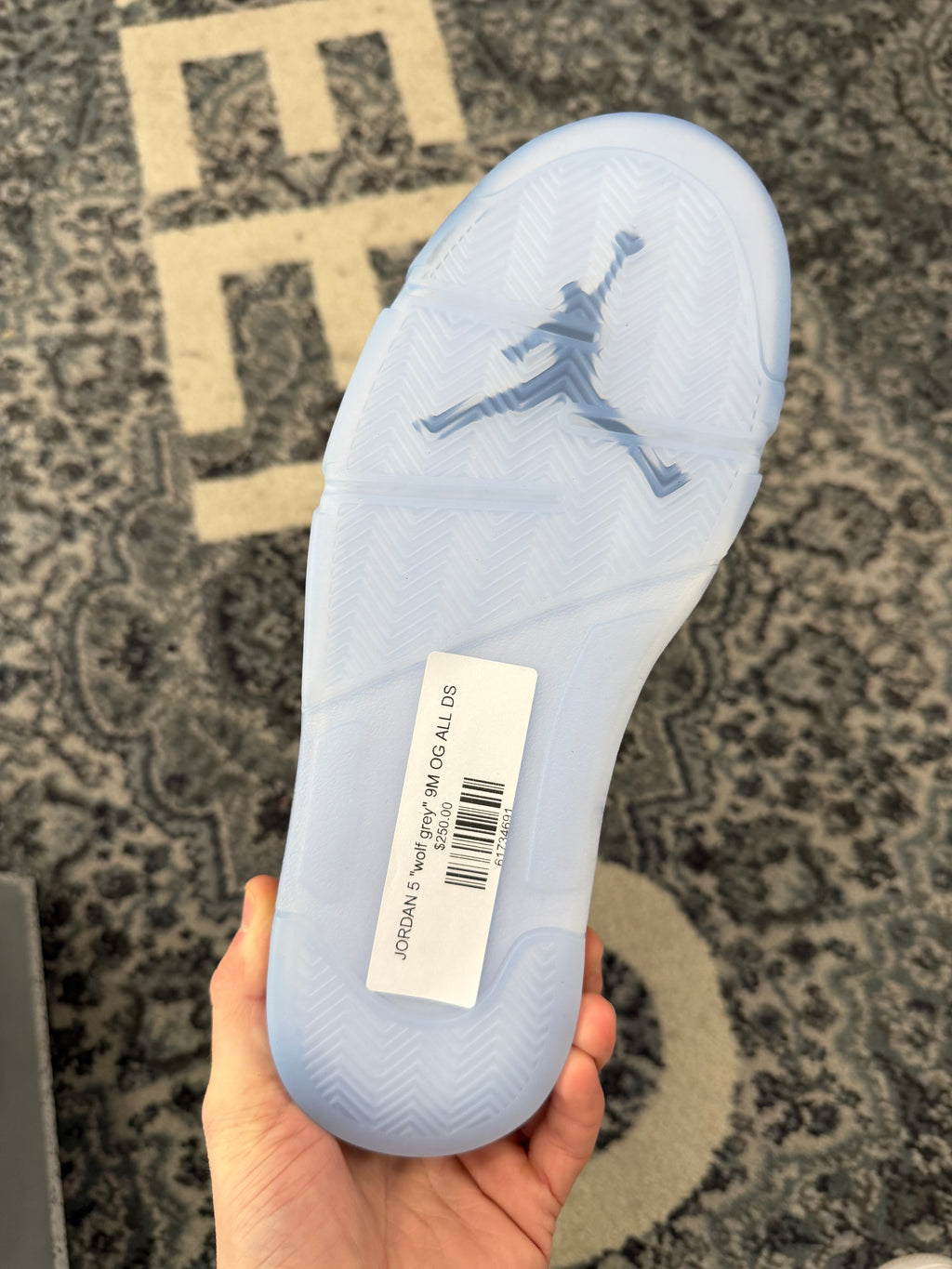 JORDAN 5 "wolf grey" 9M OG ALL DS