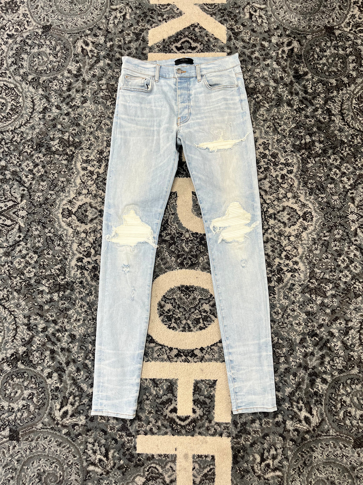 Amiri MX1 white patch blue jeans sz 31 U