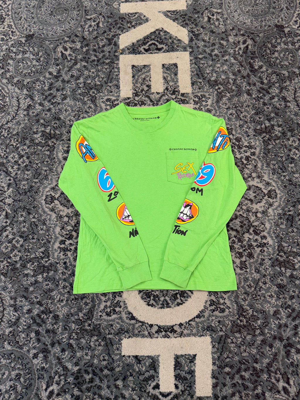 Chrome Hearty "Matty boy sex records" long sleeve sz M U