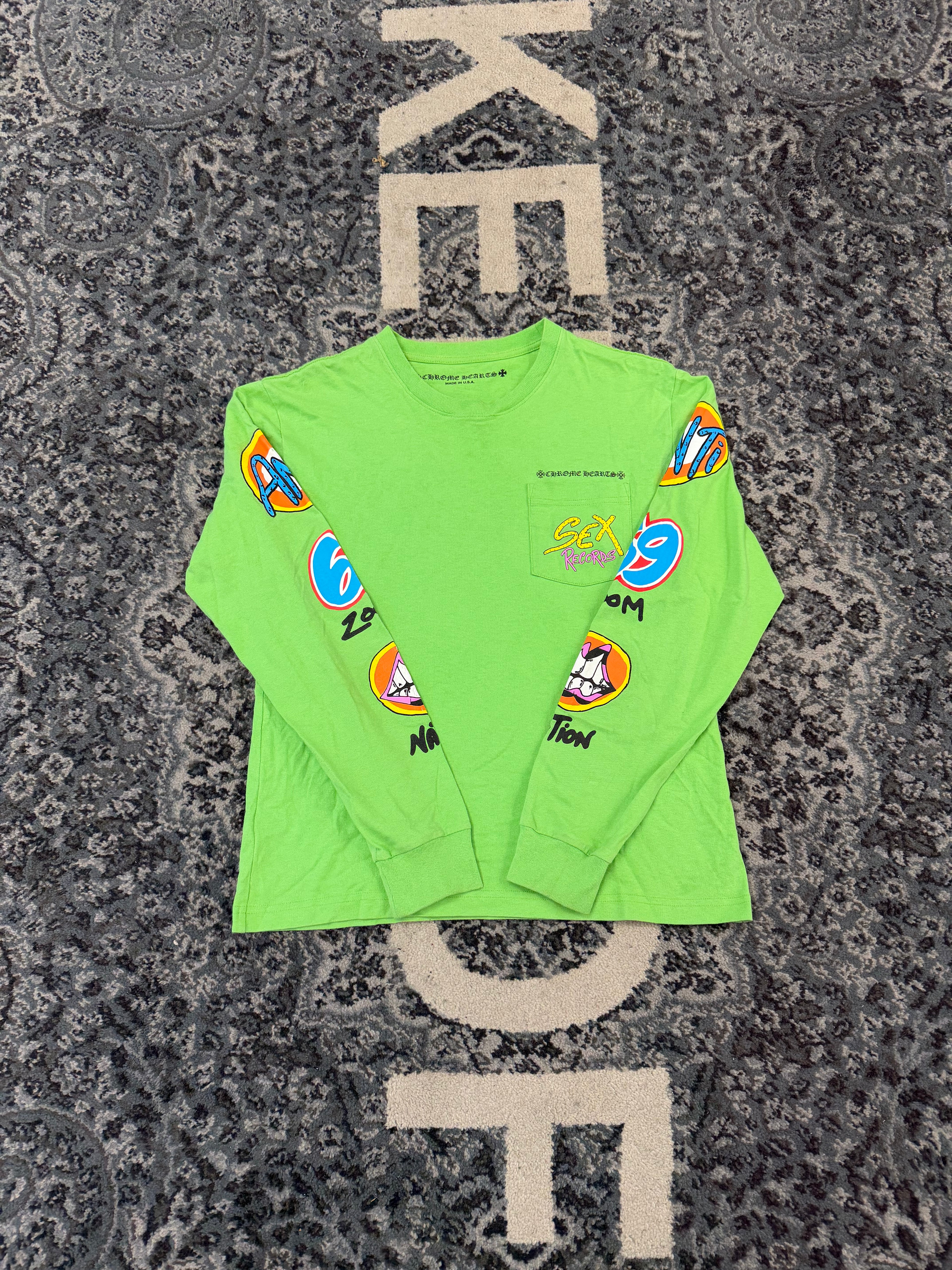Chrome Hearty "Matty boy sex records" long sleeve sz M U