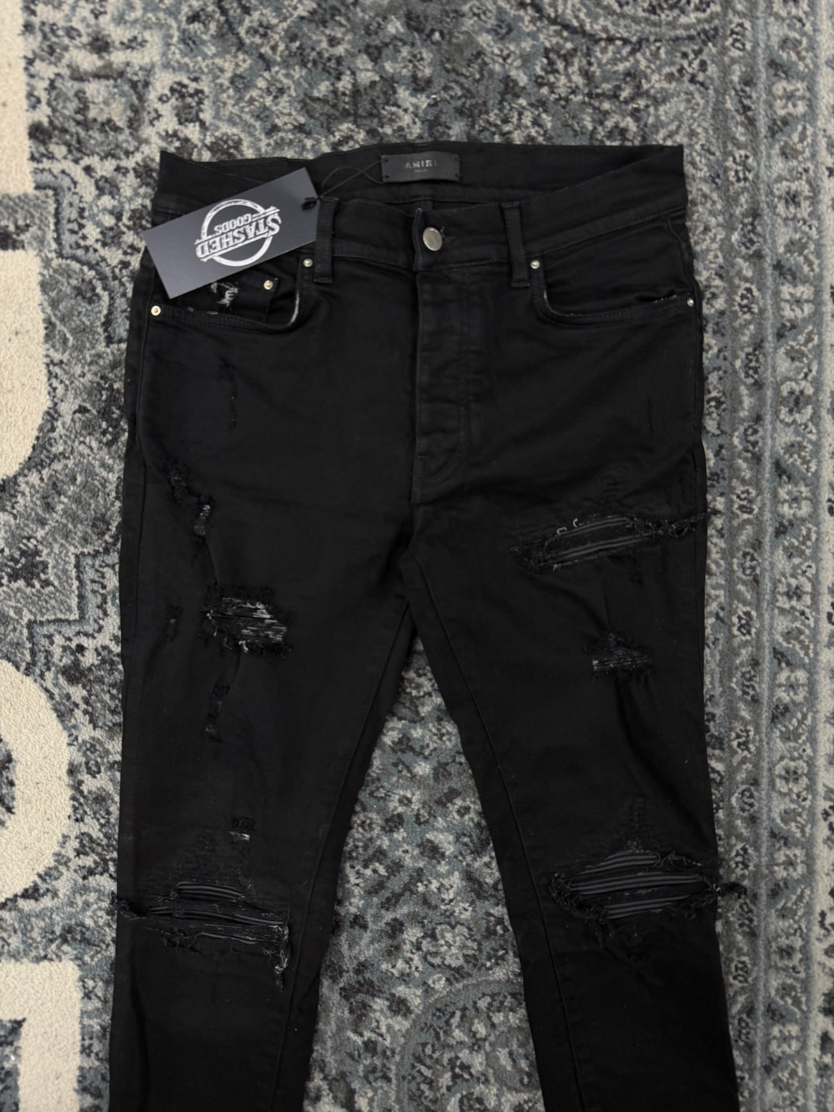 AMIRI black patch mx1 jeans black 32 U