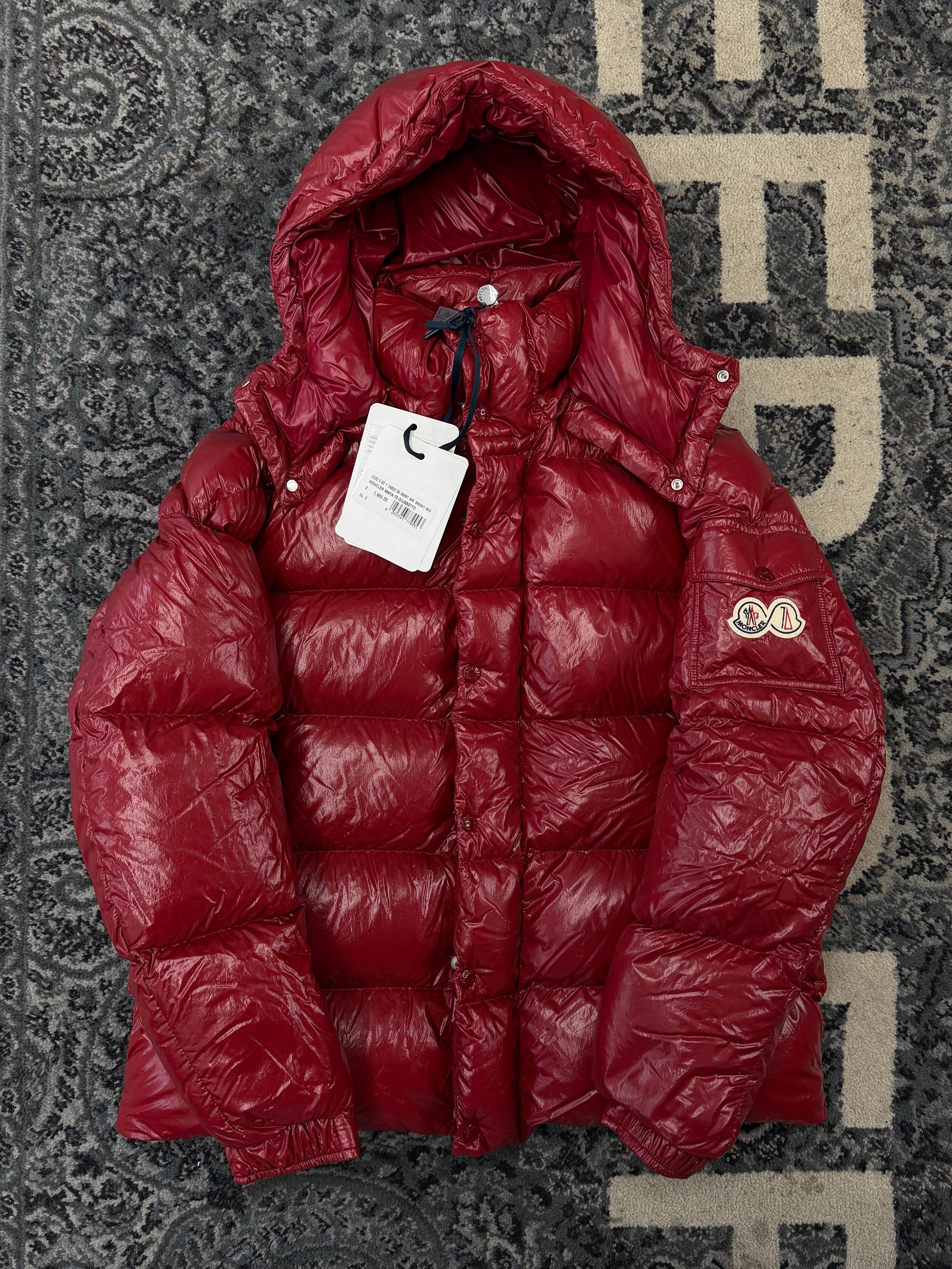 MONCLER maya 70 year anniversary puffer burugndy 5 (XL) DSWT