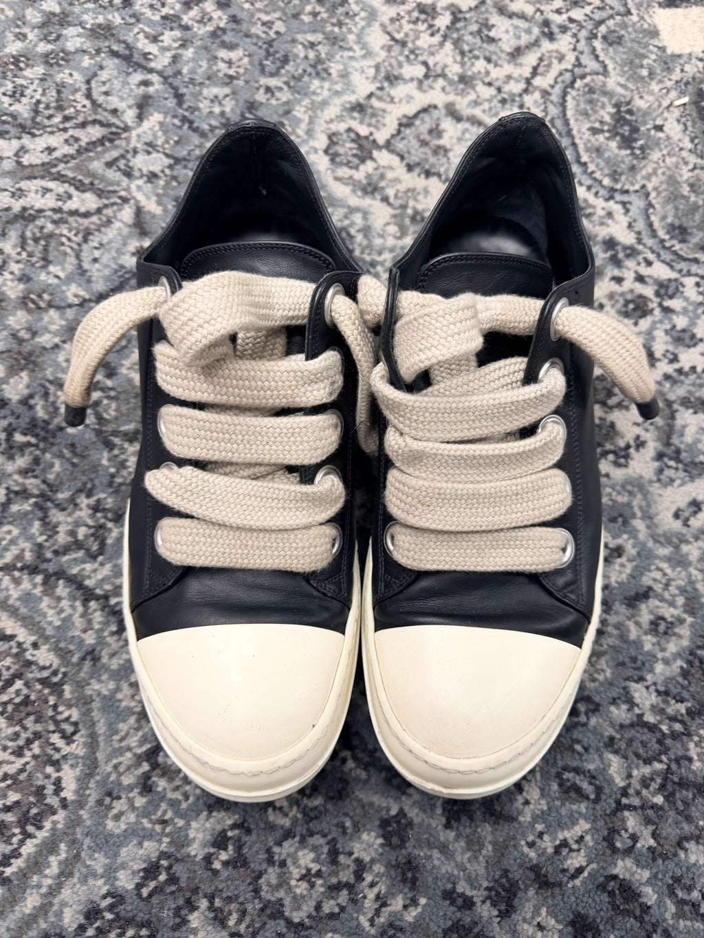 RICK OWENS jumbo lace lowtops black 44 NB U